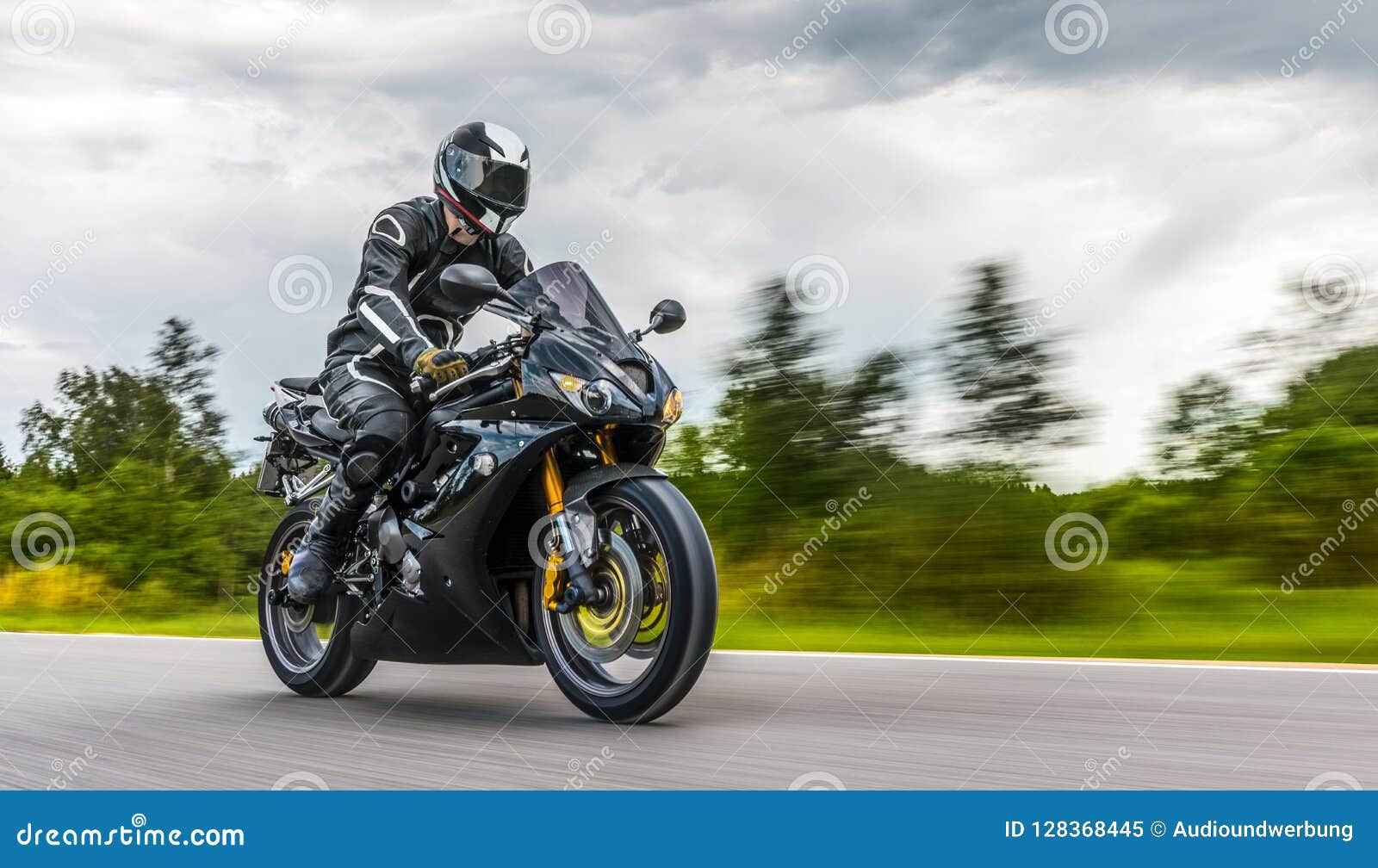 motorbike on the road riding. having fun riding the empty road o