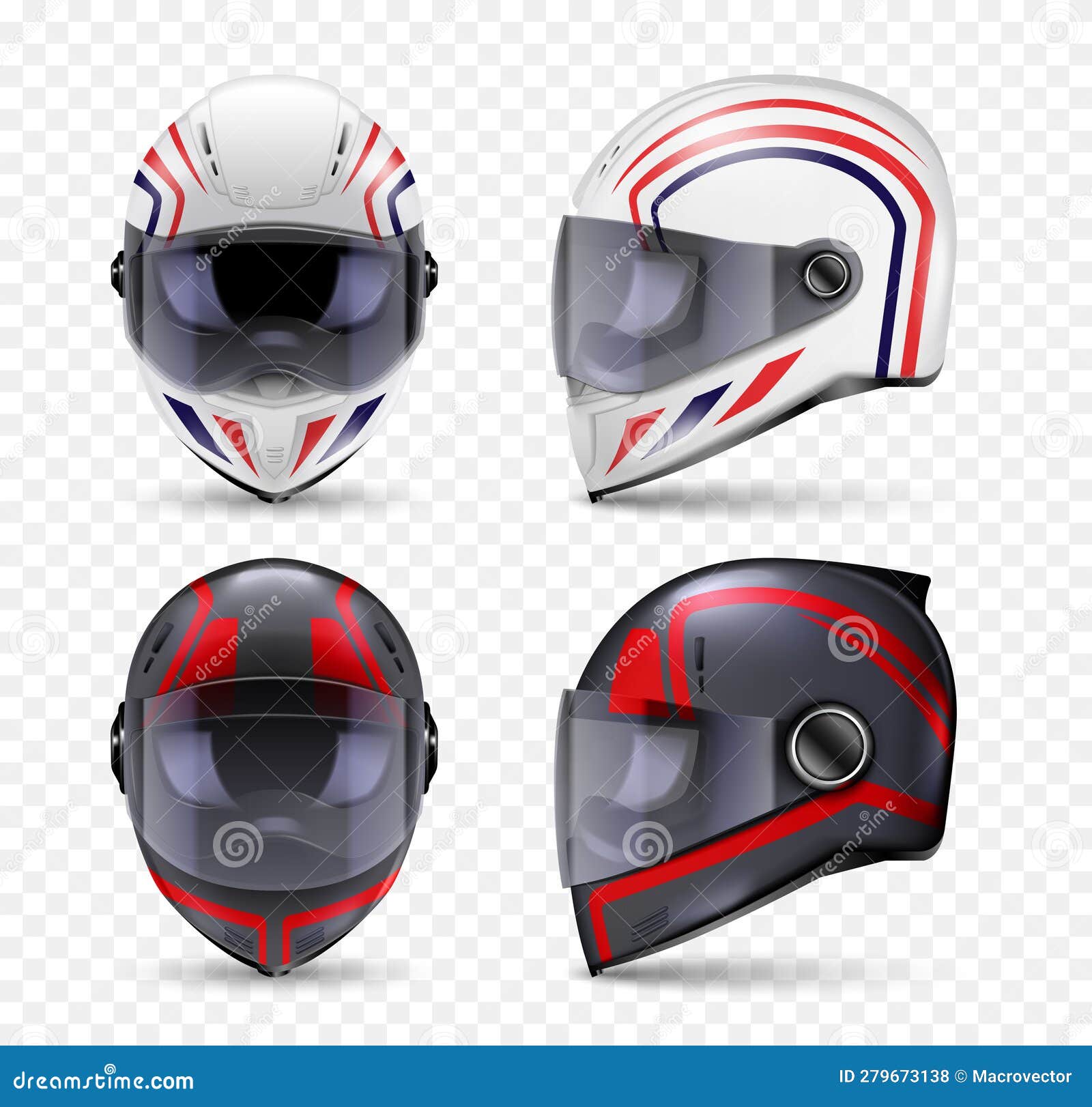 motorbike safety helmets set