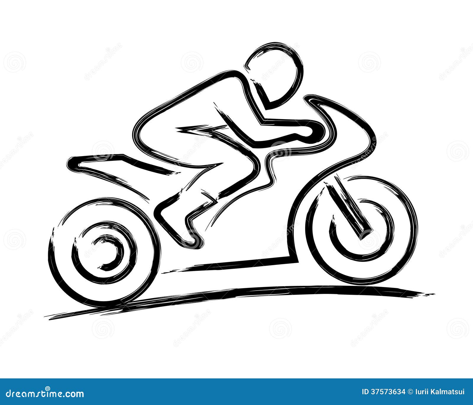 Motorbiker estilizado ilustração stock. Ilustração de motocicleta