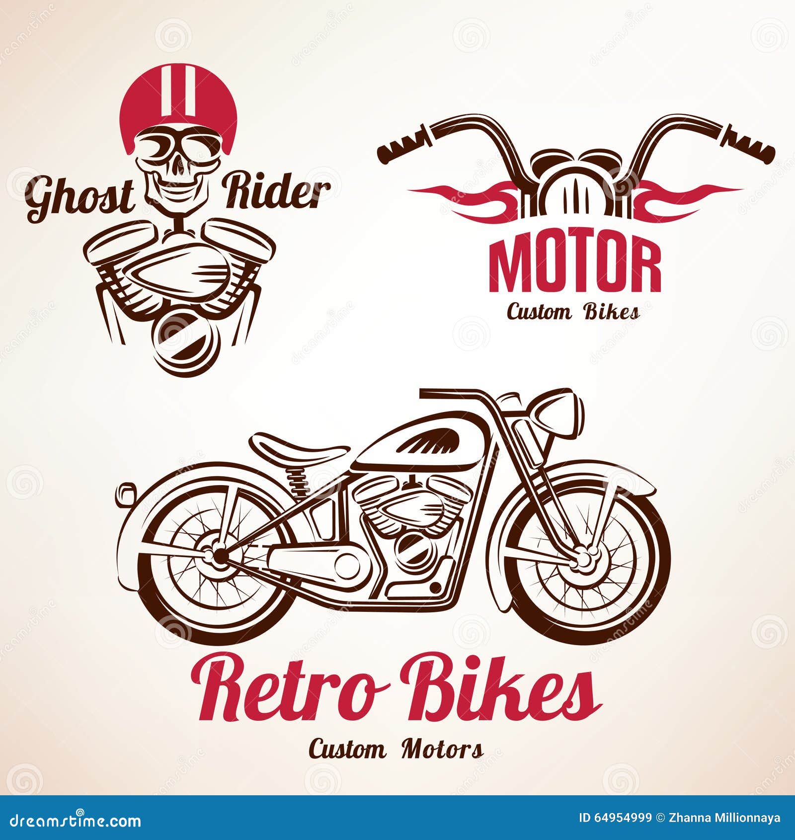 motorbikes emblems and labels set