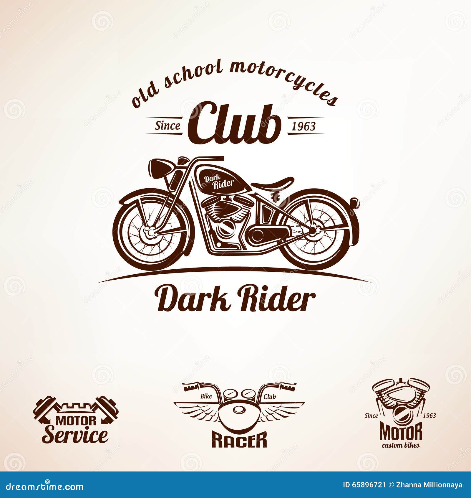 motorbikes emblems and labels set