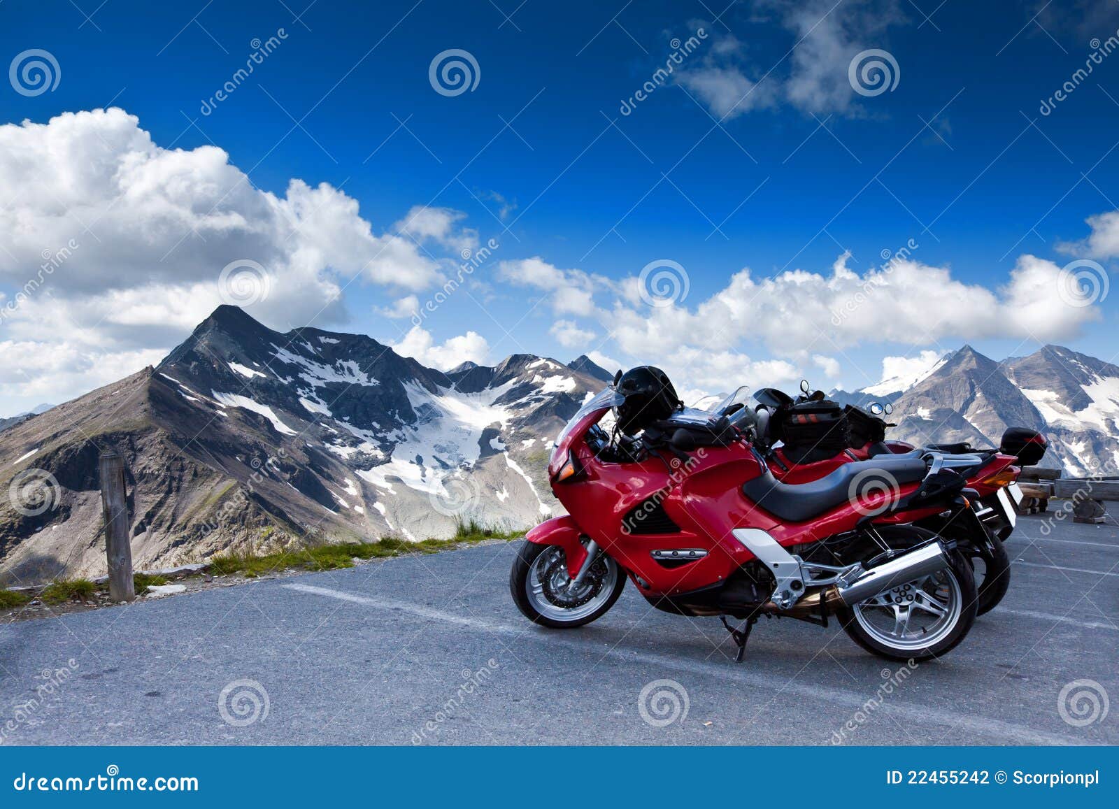 motorbikes on mountain.