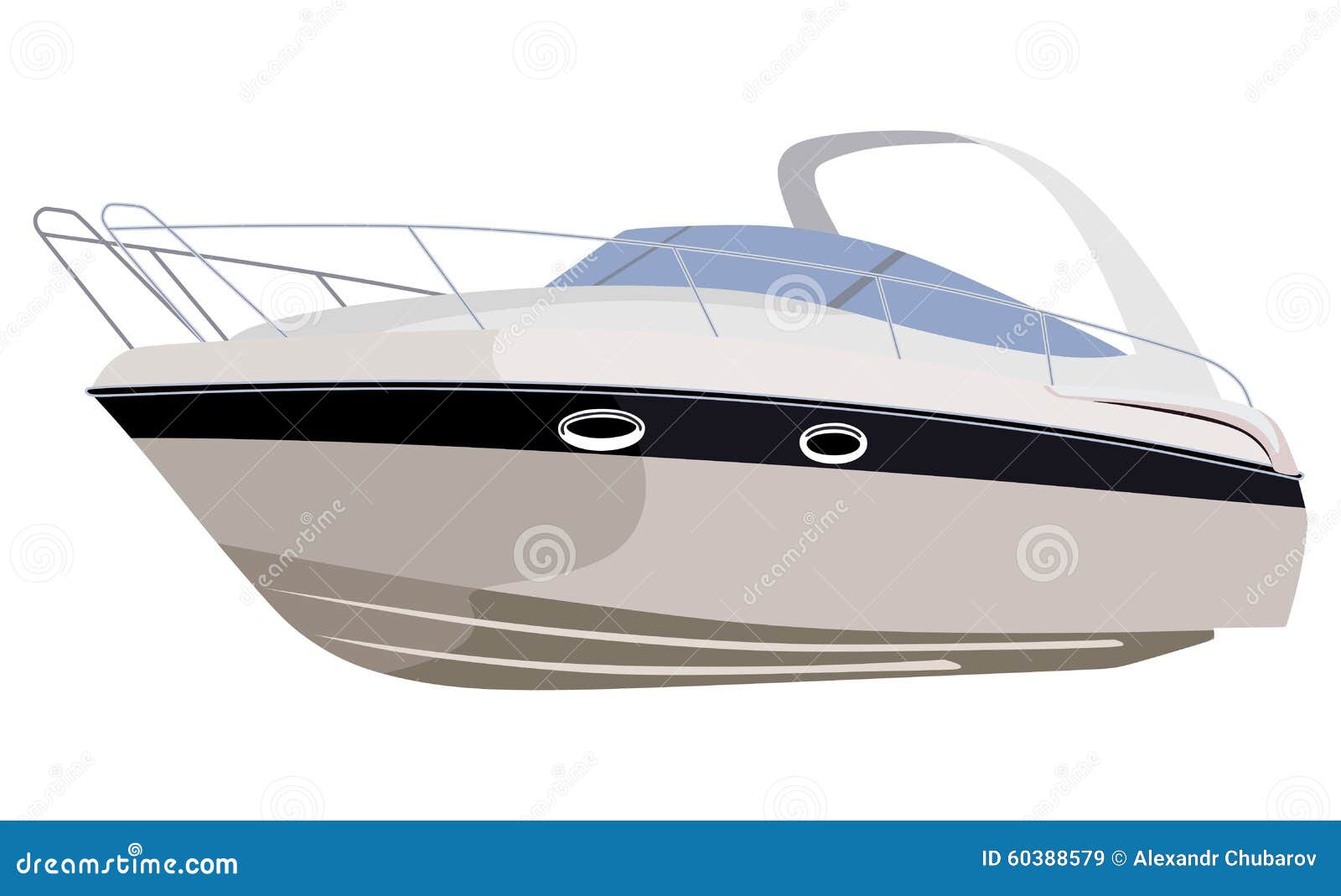 Motorboat stock vector. Illustration of nautical, illustrations - 60388579