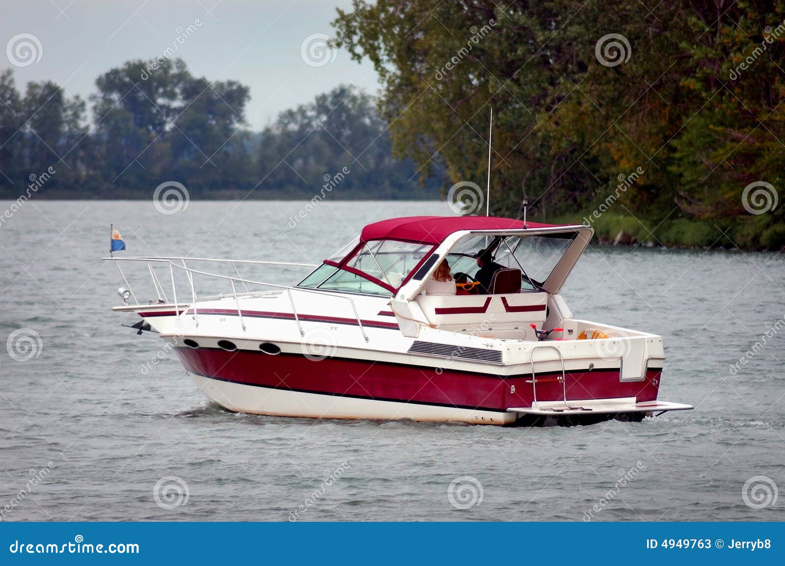 Motorboat on lake stock image. Image of moving, vacation 4949763