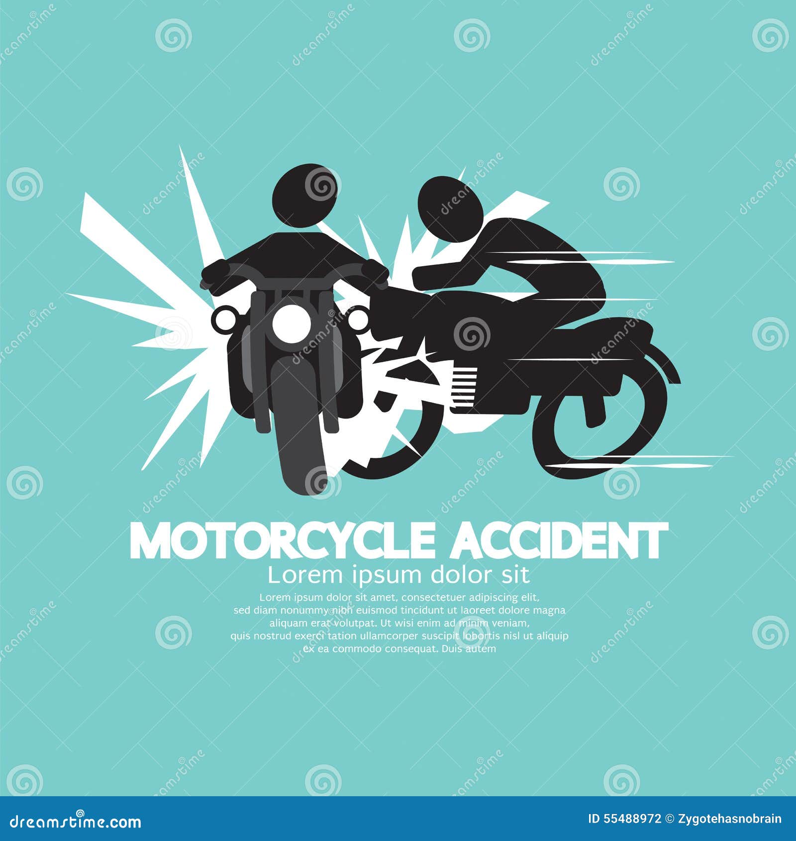 Motorcycle Accident. stock vector. Illustration of security 55488972