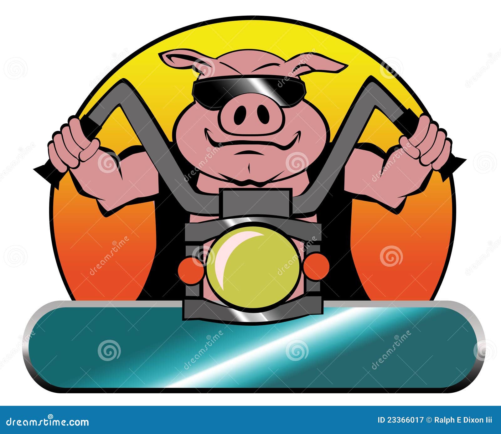Motorcycle Biker Hog On A Harley Stock Illustration Illustration of leather, harley 23366017
