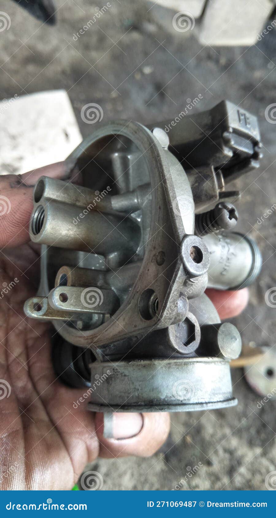 Motorcycle Carburetor Maintenance, Cleaning and Setting Stock Image