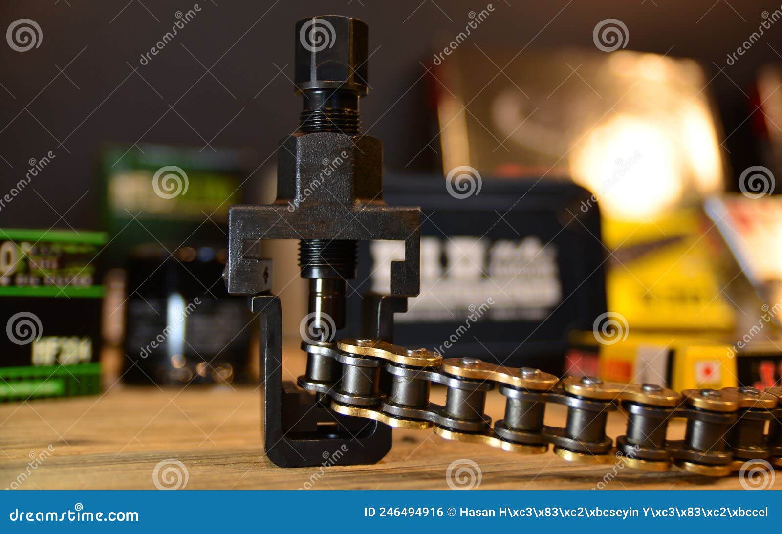 Motorcycle Chain Breaker and Riveting Tool Stock Photo Image of