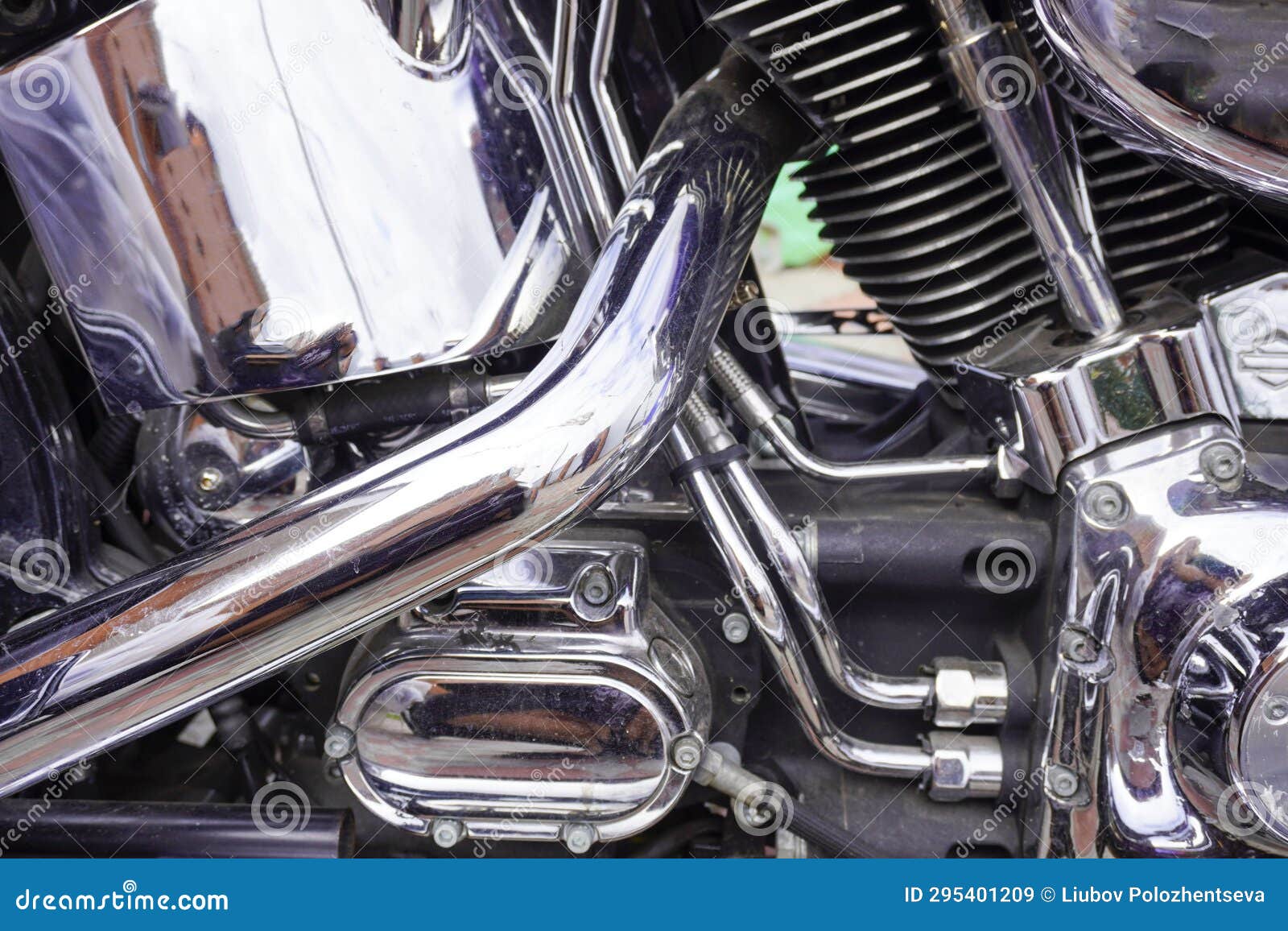 Motorcycle Closeup from Different Sides, Separate Parts of the
