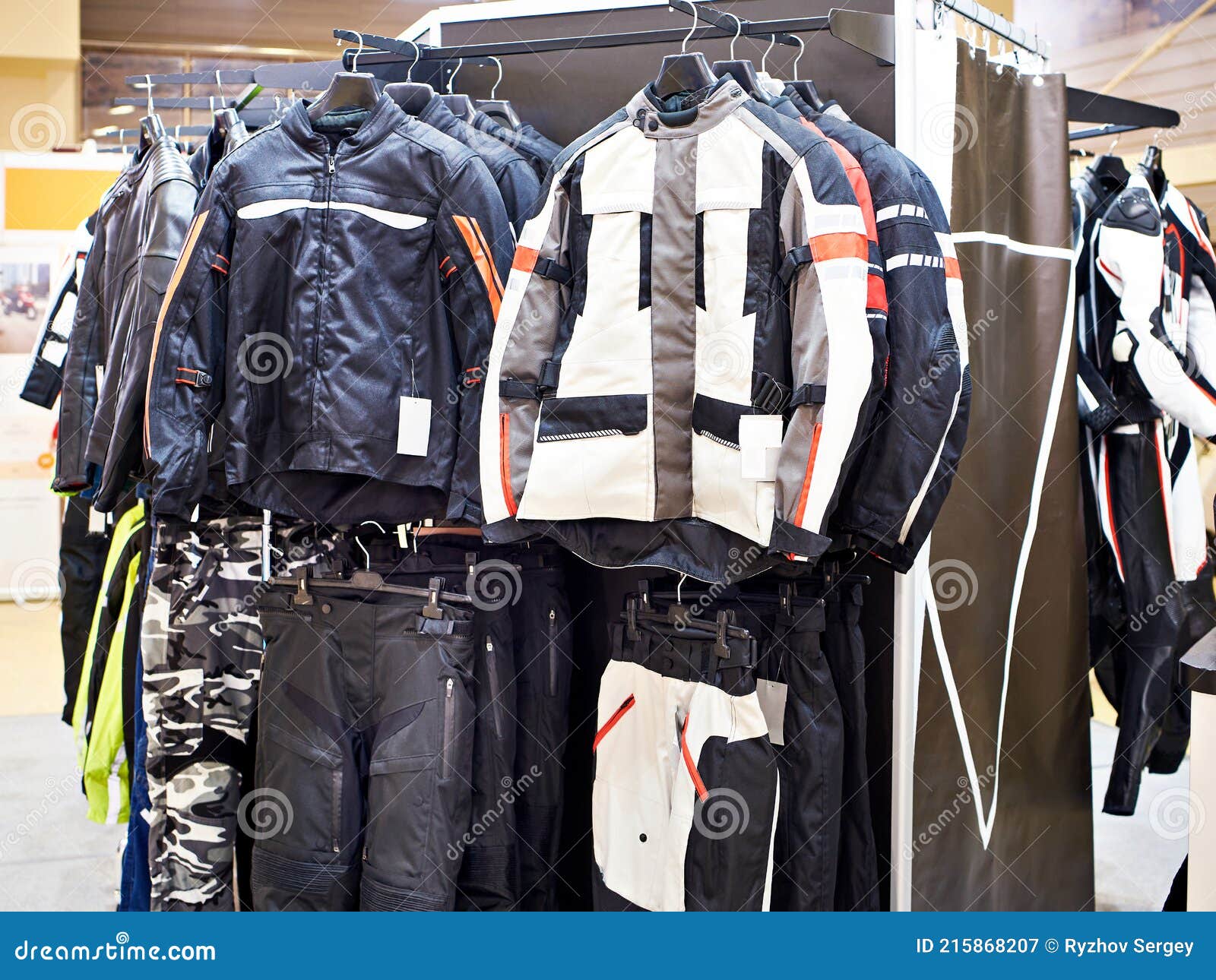 Motorcycle Clothing in Shop Stock Image Image of equipment, jacket