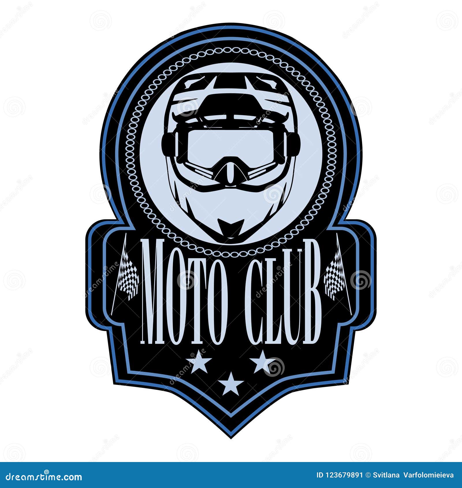 Motorcycle Club Badge Logo Emblem Vector Template Stock Vector