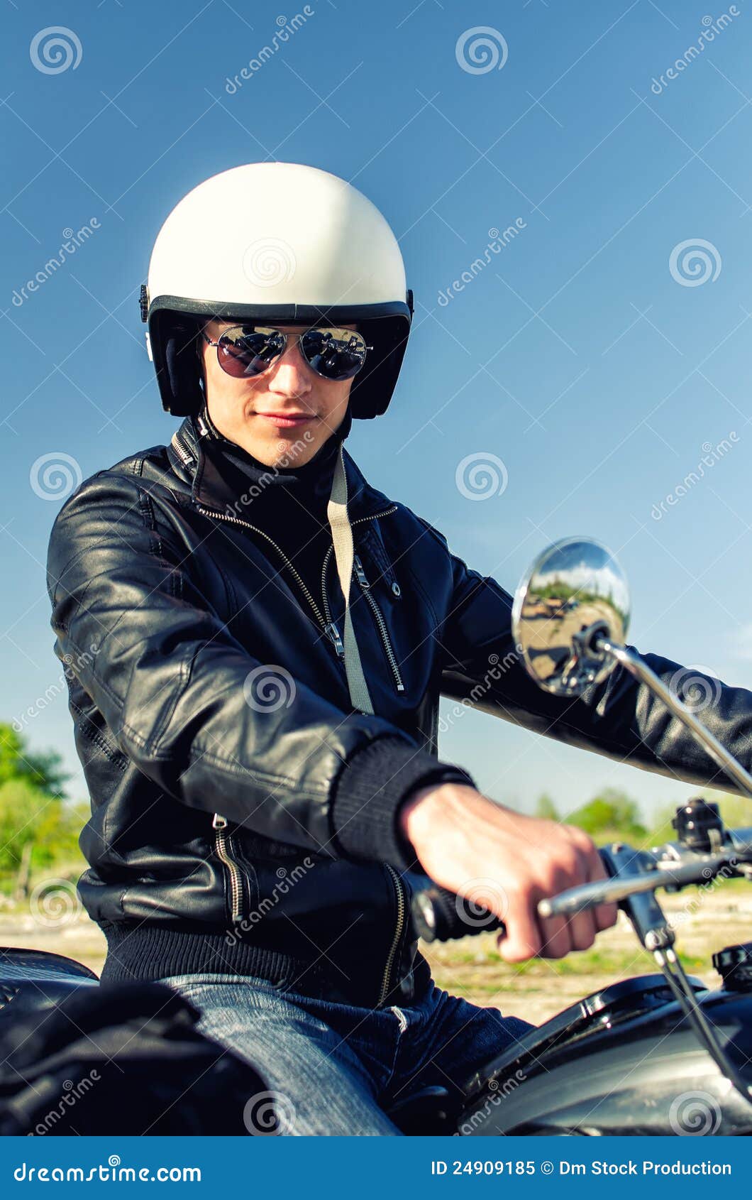 Motorcycle cop in a helmet and goggles