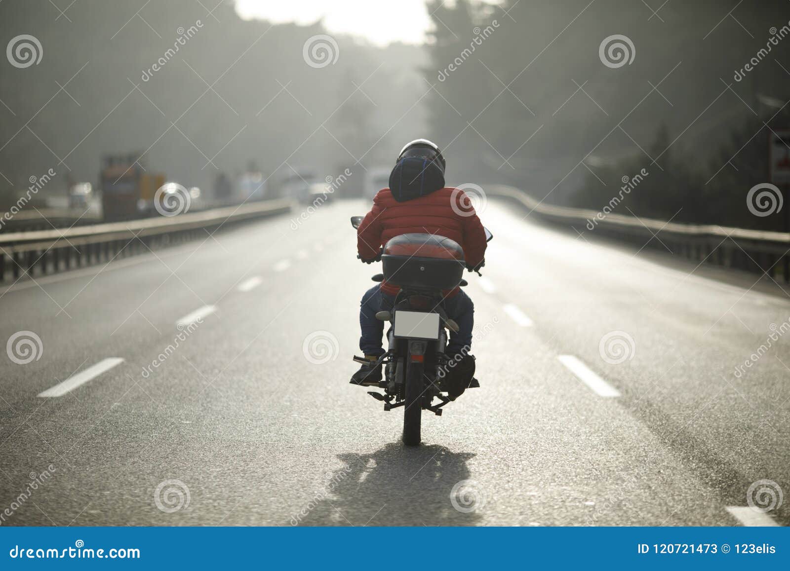 Motorcycle Courier on the Highway Stock Image Image of service, bike