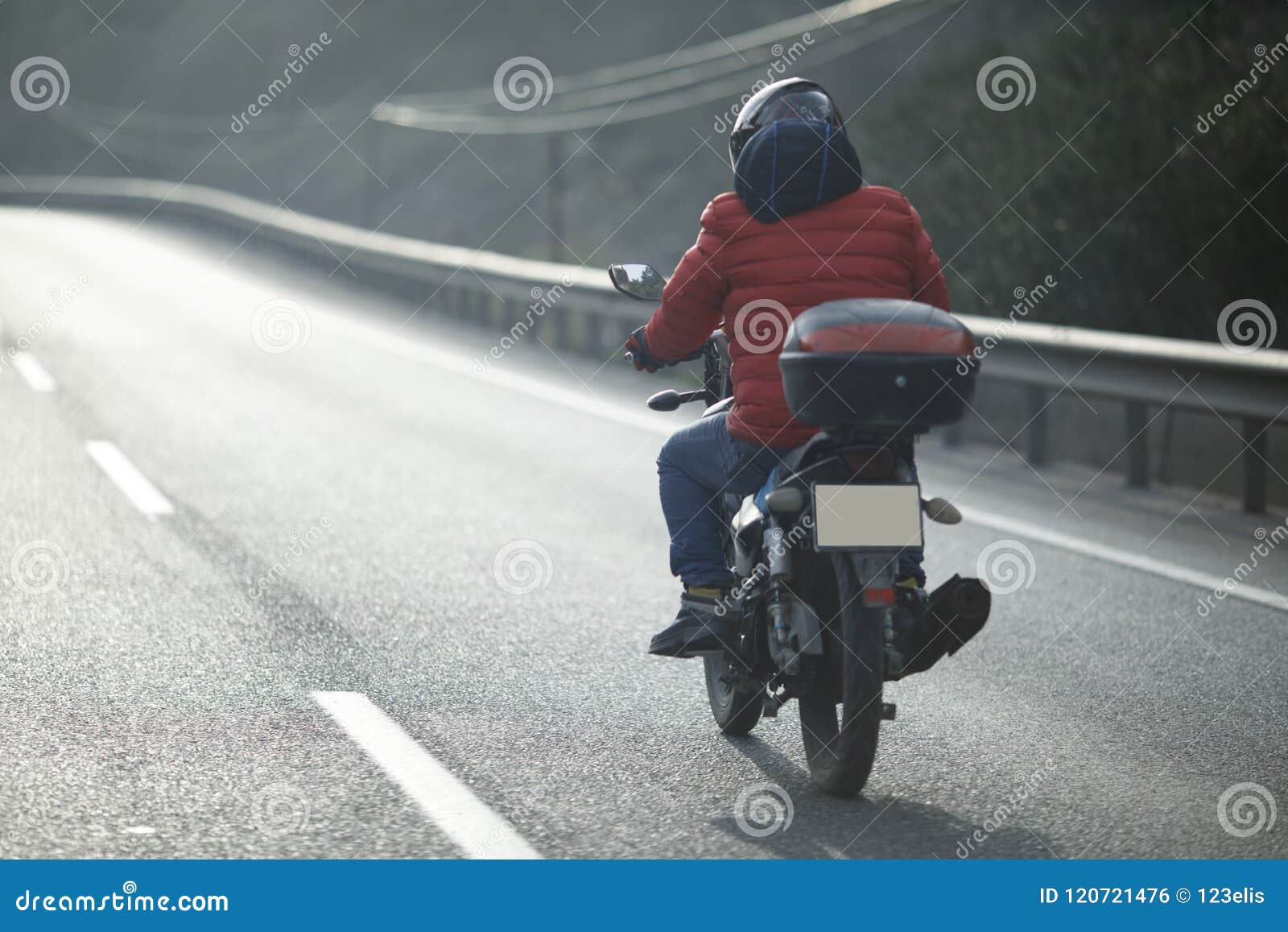 Motorcycle Courier on the Highway Stock Photo Image of courier