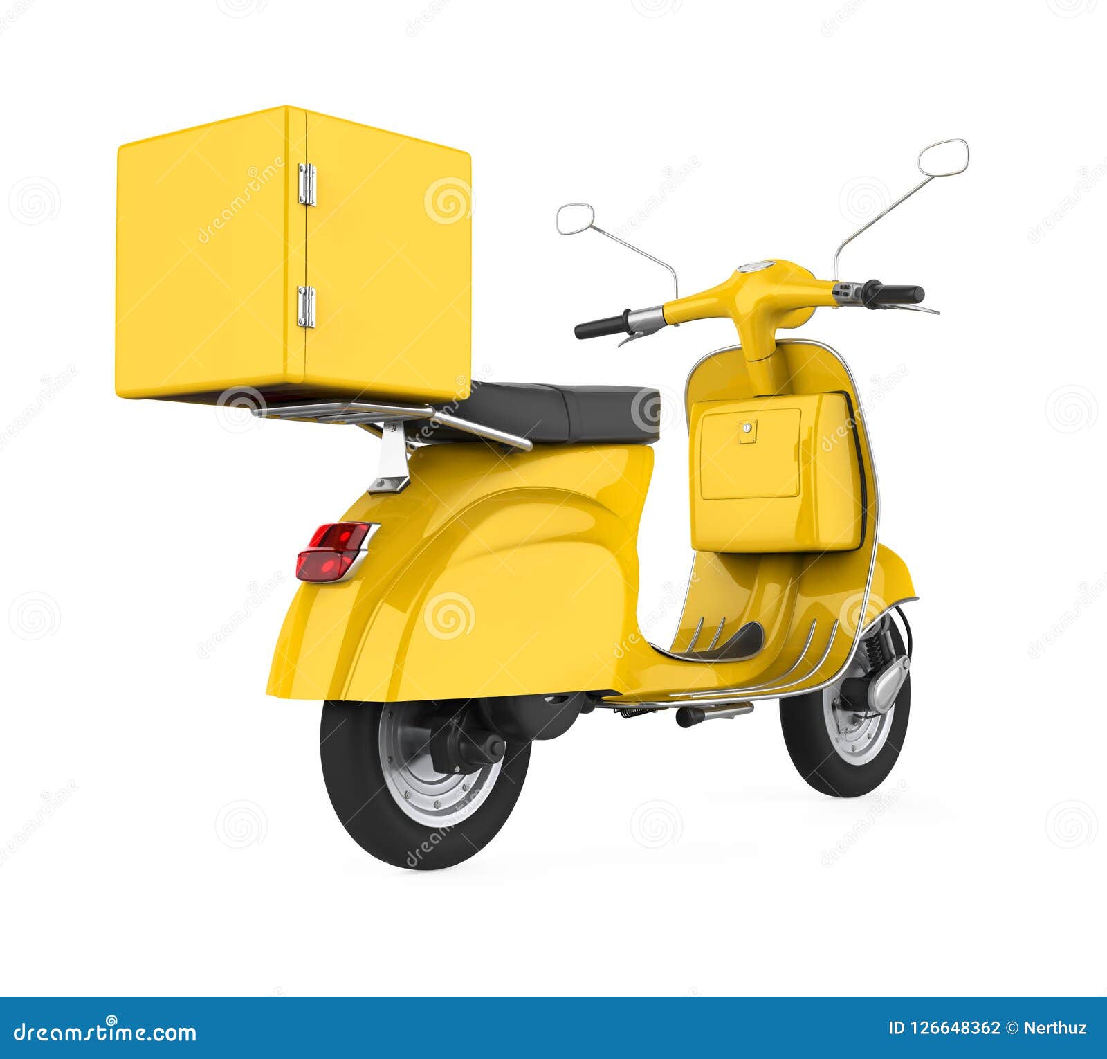 Motorcycle Delivery Box Isolated Stock Illustration - Illustration of