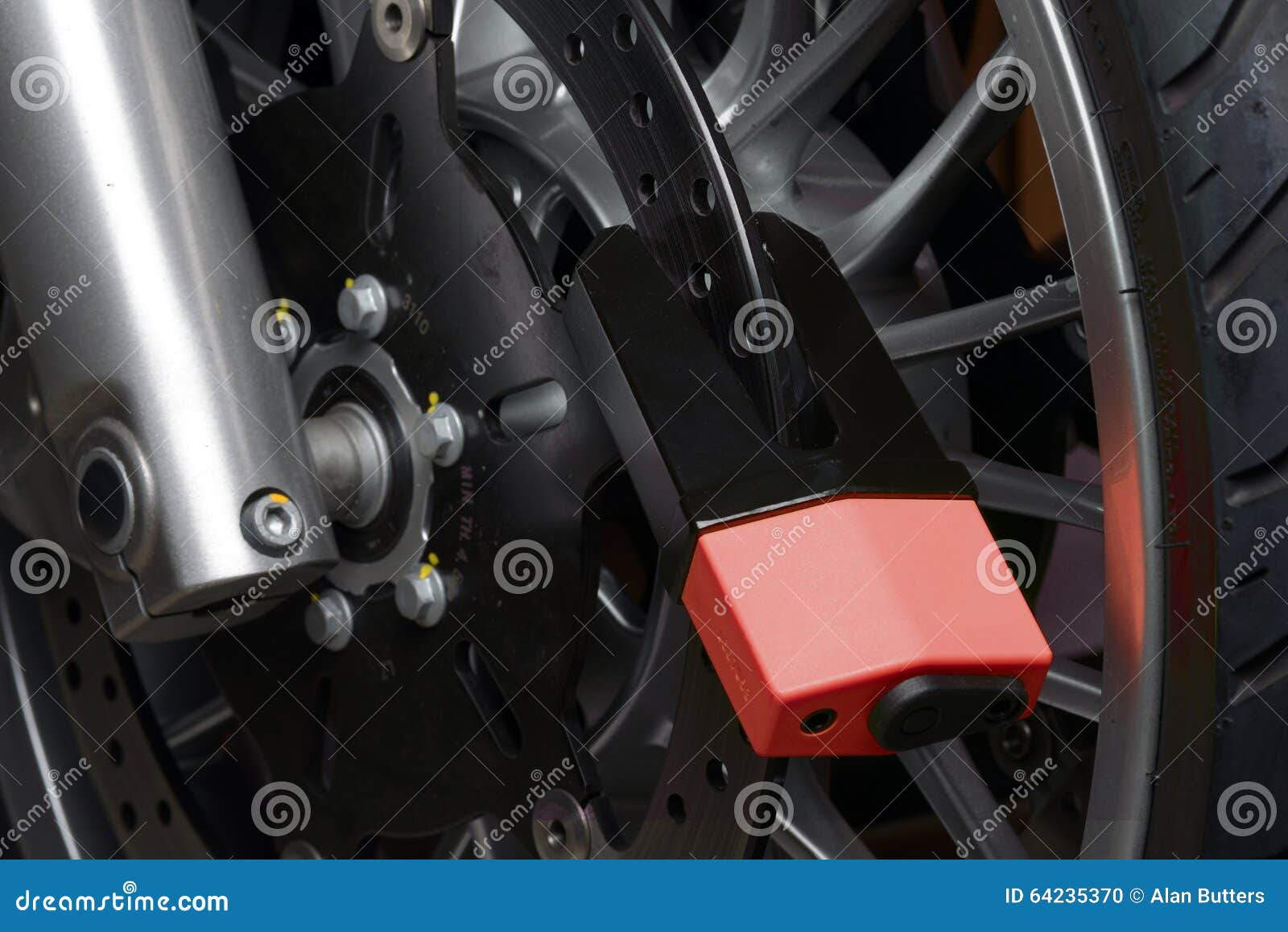 Motorcycle disc lock stock photo. Image of stealing, prevent 64235370