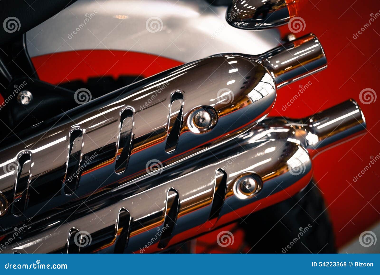 Motorcycle exhaust stock photo. Image of muffler, iron - 54223368