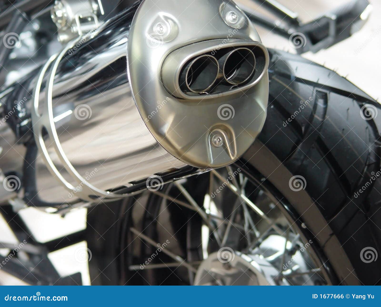 Motorcycle exhaust detail stock photo. Image of detail 1677666