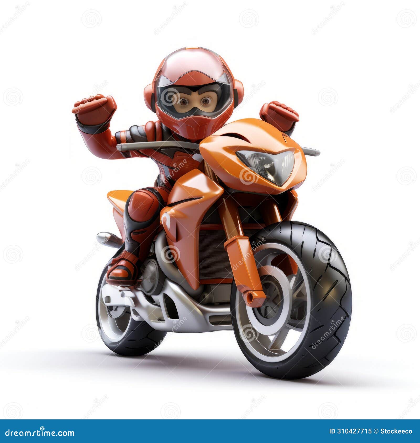 game character motorcycle creation in t-pose on white background