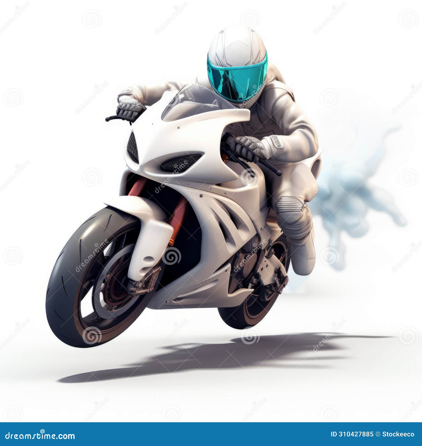 game character motorcycle creation in t-pose on white background