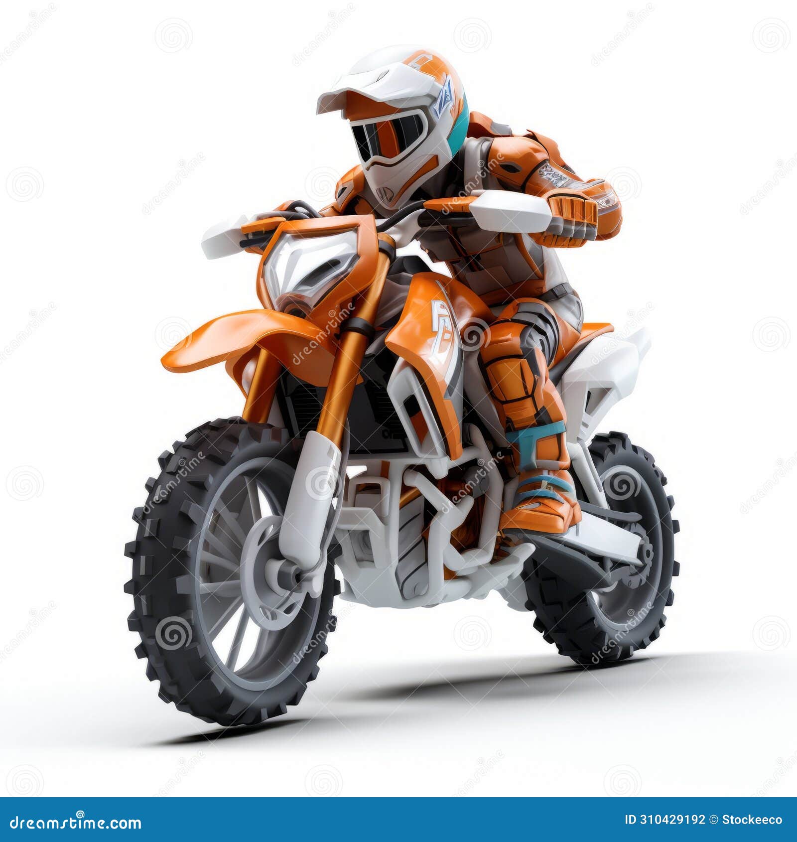 game character motorcycle creation in t-pose on white background