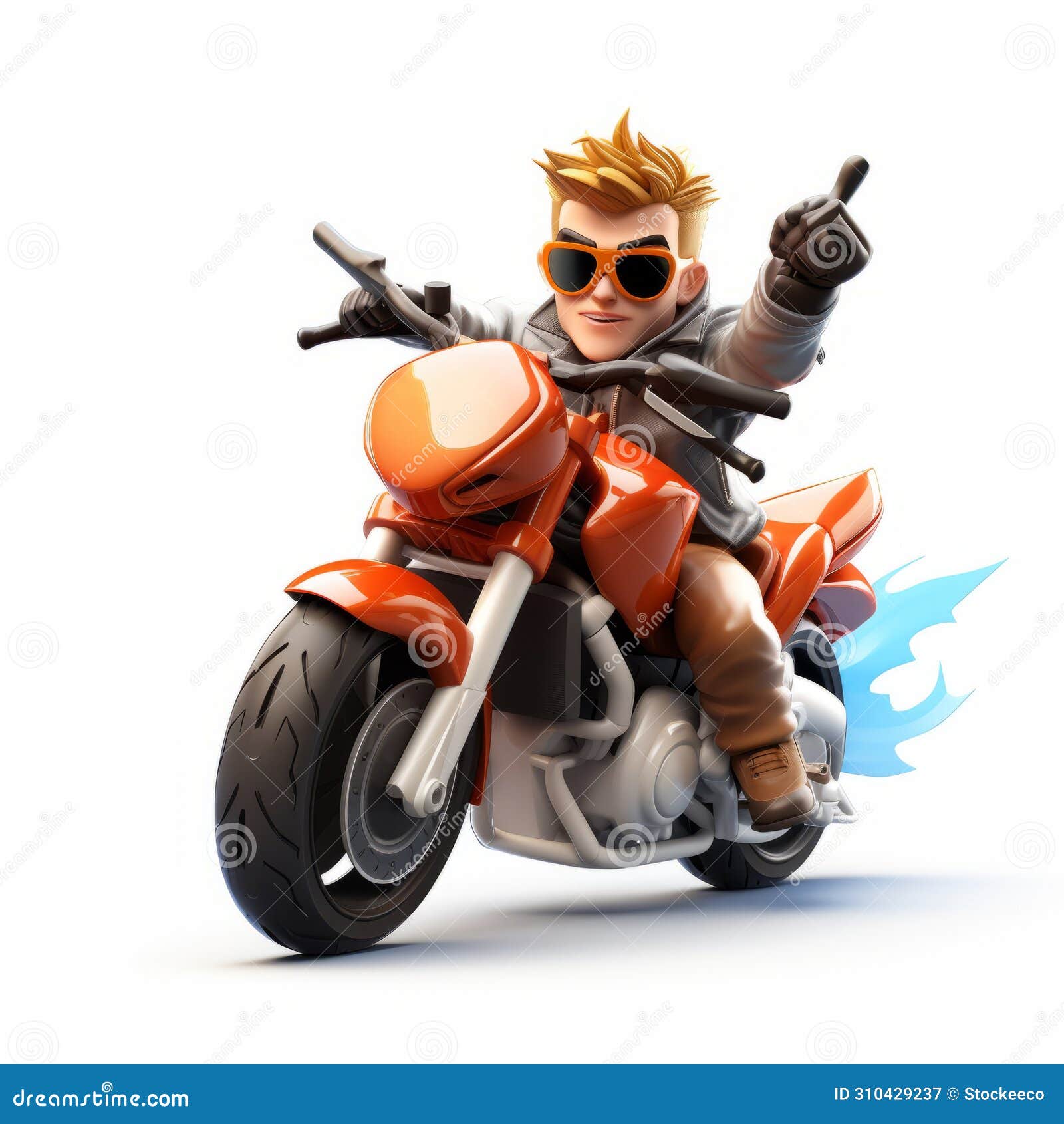 game character motorcycle creation in t-pose on white background