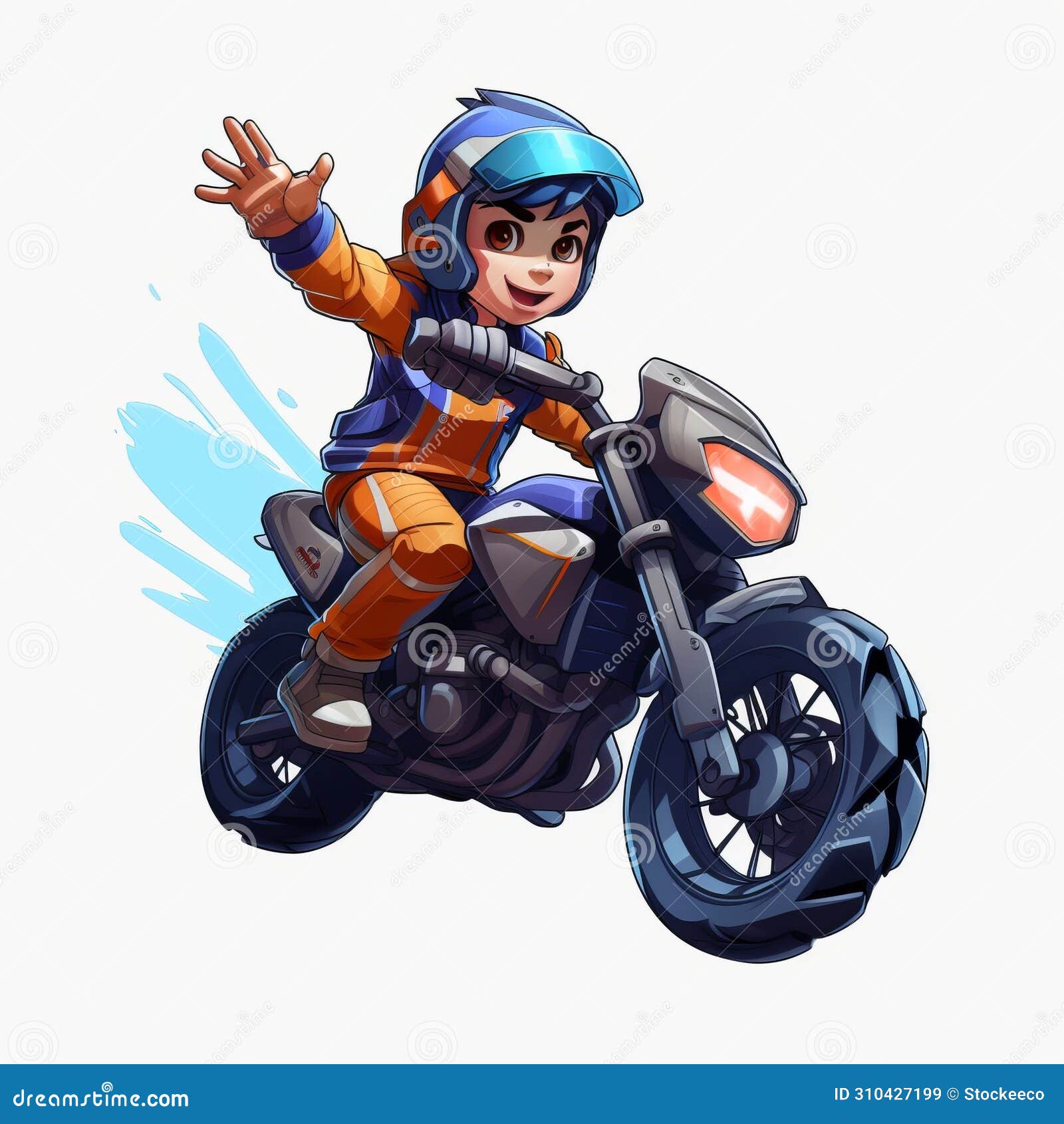 game character motorcycle creation in t-pose on white background