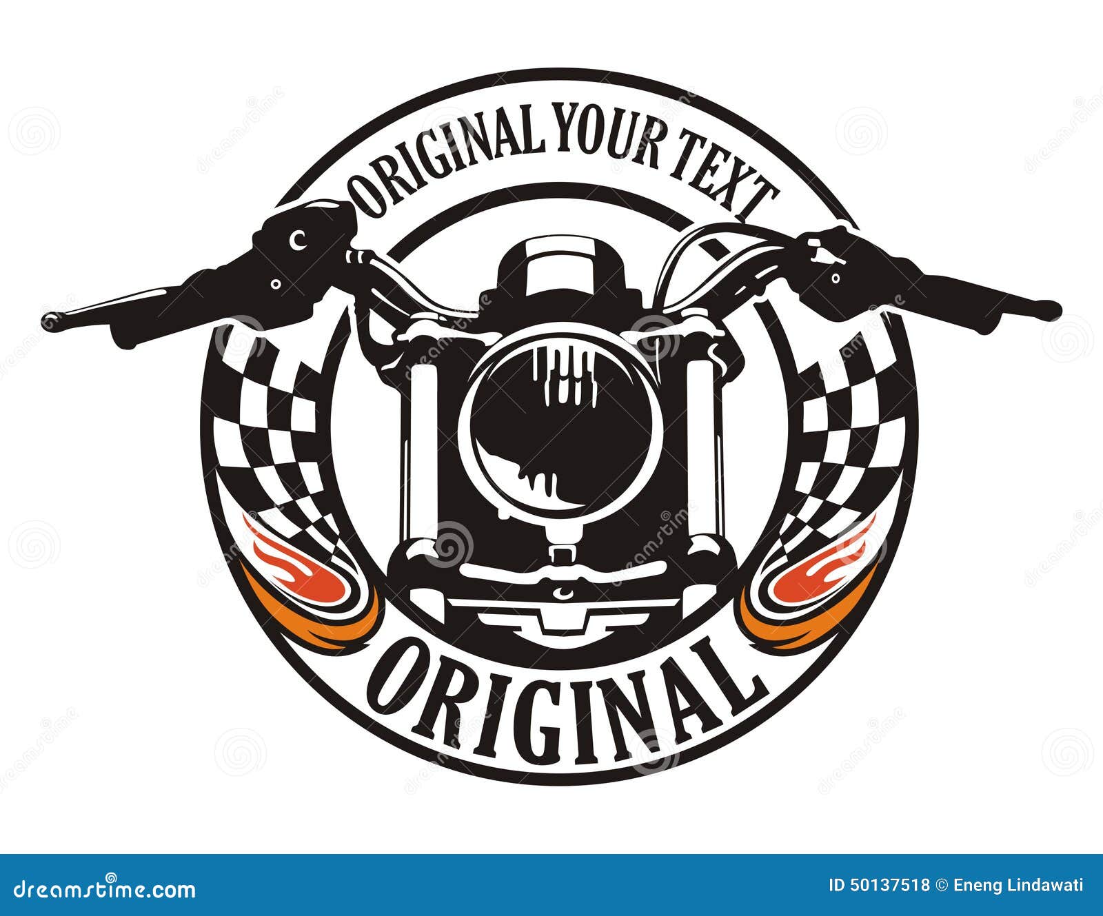 Motorcycle Flag Circle Emblem Stock Illustration Illustration of