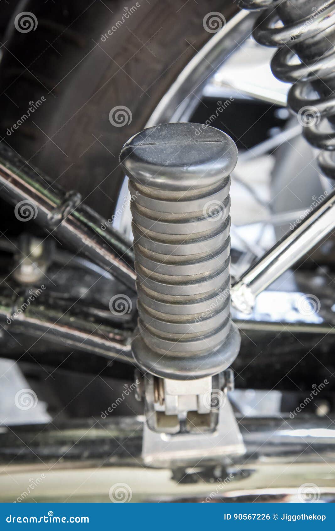 Motorcycle footrest stock photo. Image of metallic, control 90567226