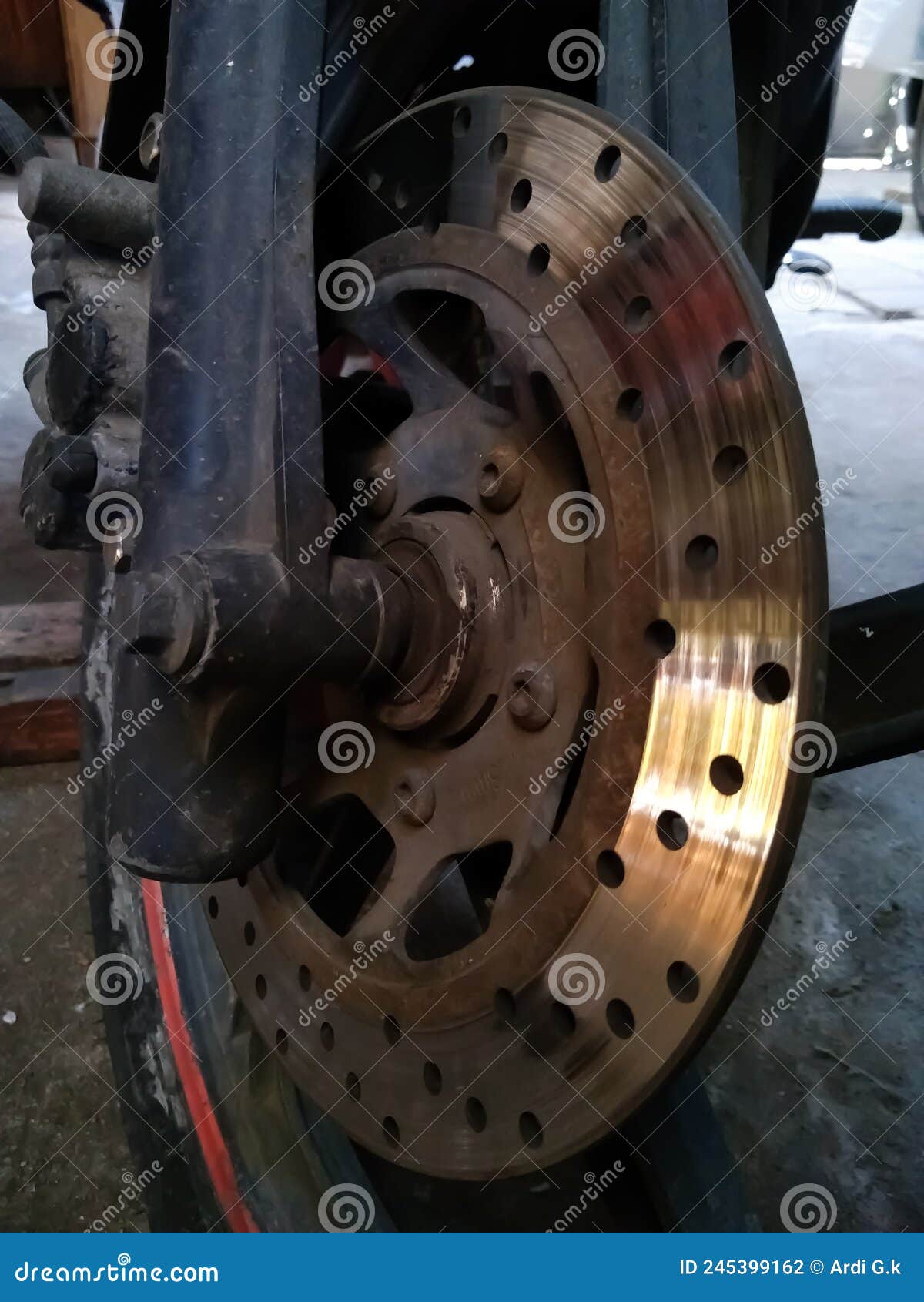 Motorcycle Front Disc Brake Close Up Stock Photo Image of machine