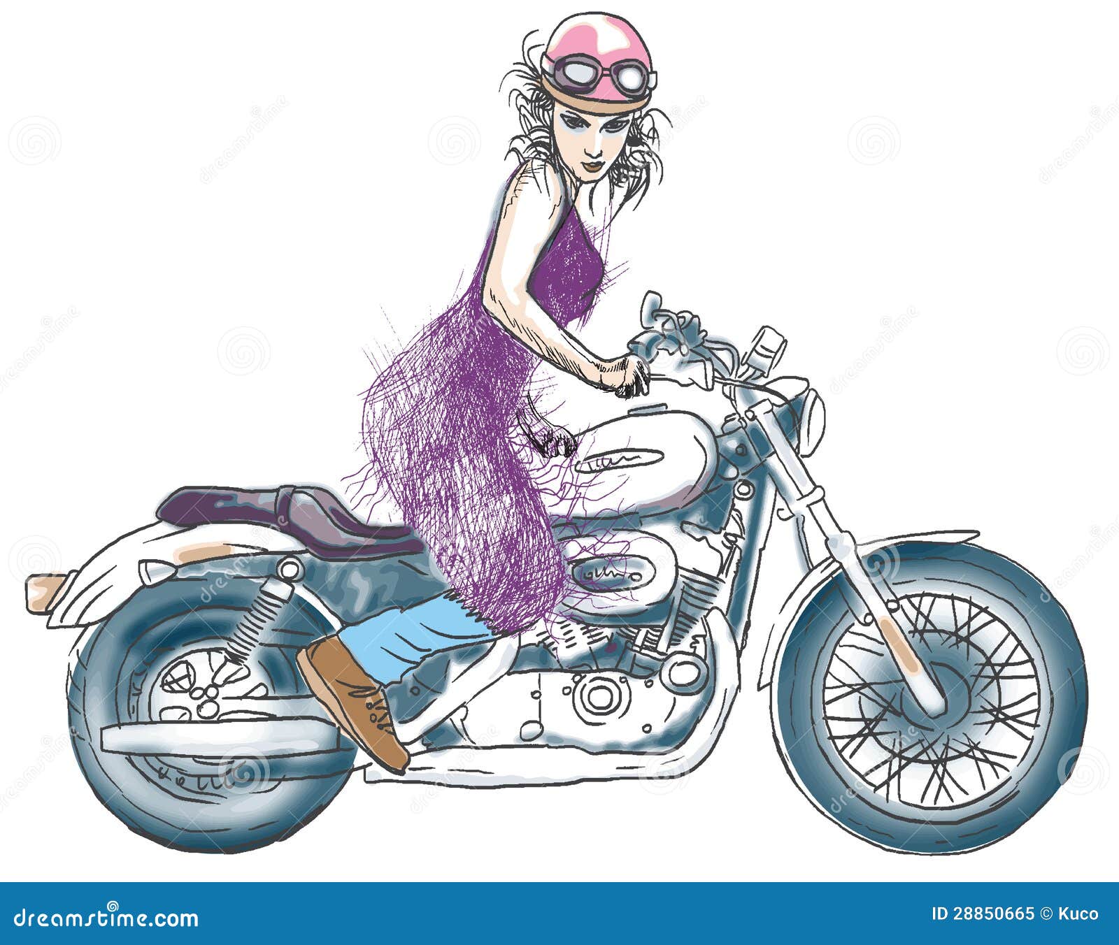 Motorcycle girl stock vector. Image of play, pirate, nice - 28850665