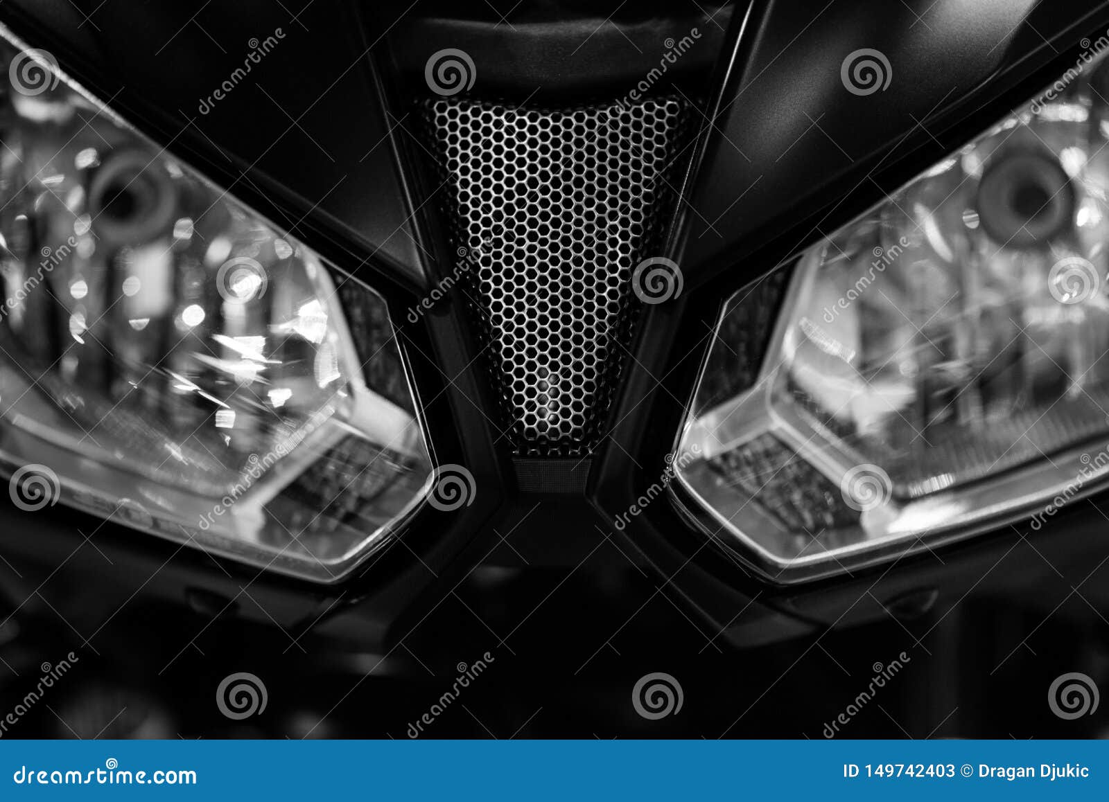 Motorcycle headlights stock image. Image of details 149742403