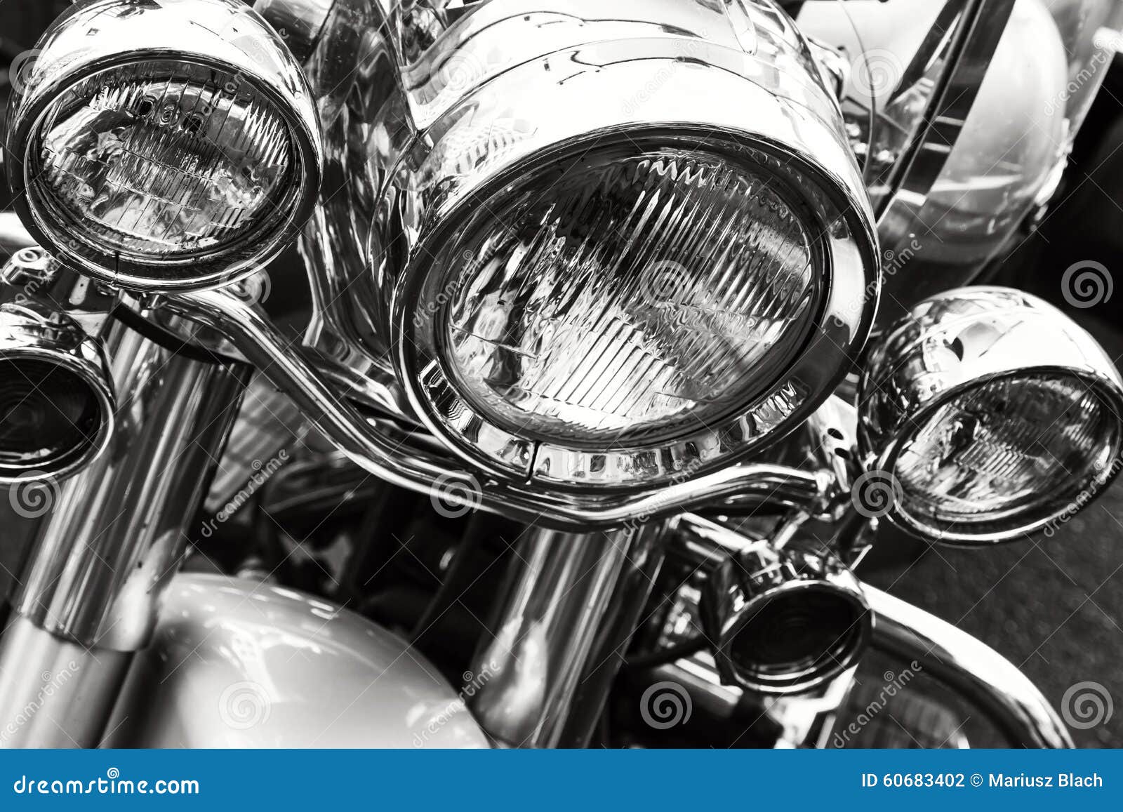 Motorcycle headlights stock photo. Image of clean, iron 60683402