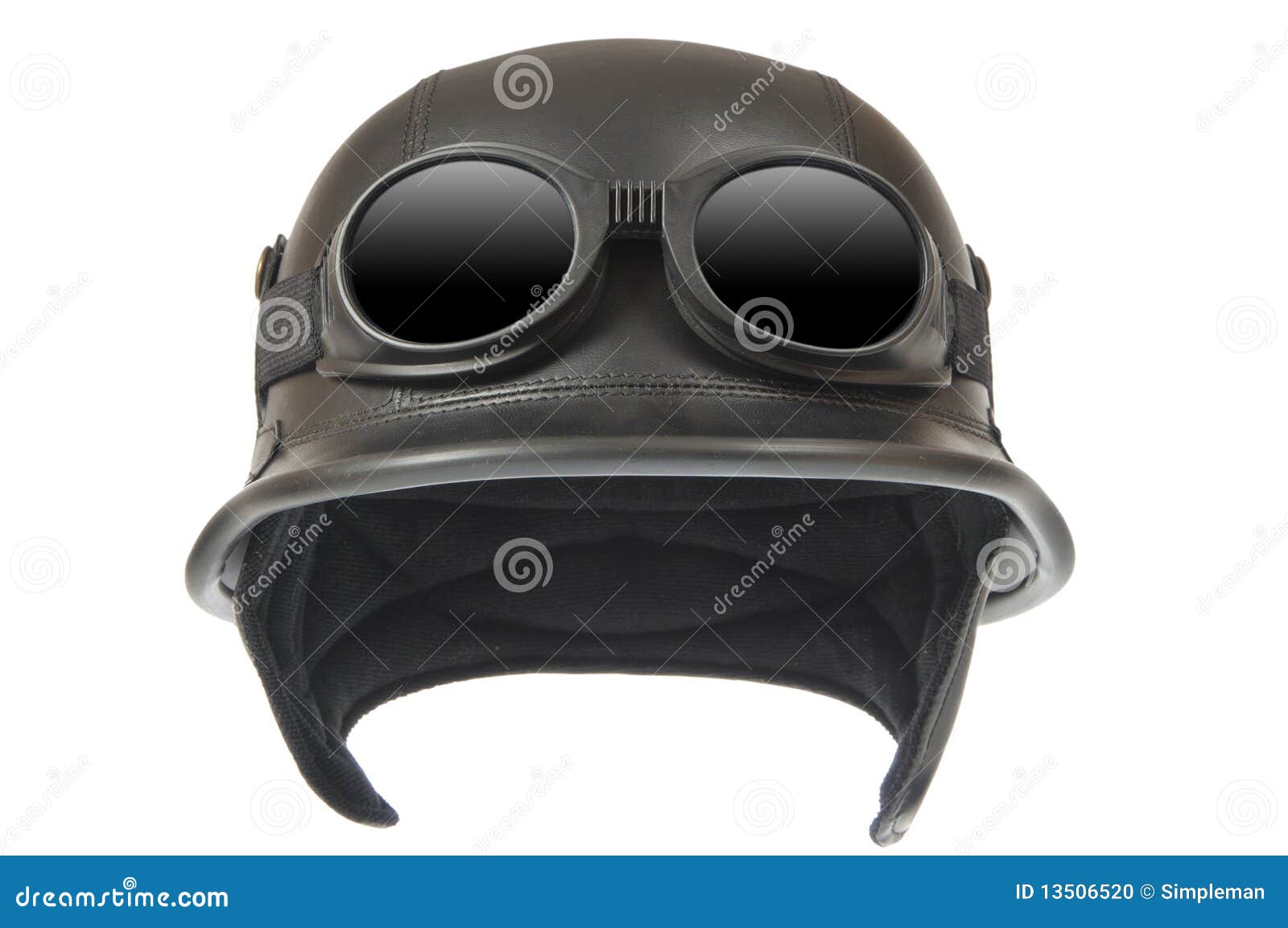 Motorcycle Helmet With Sunglasses And Mirrored Glasses Stock Photo