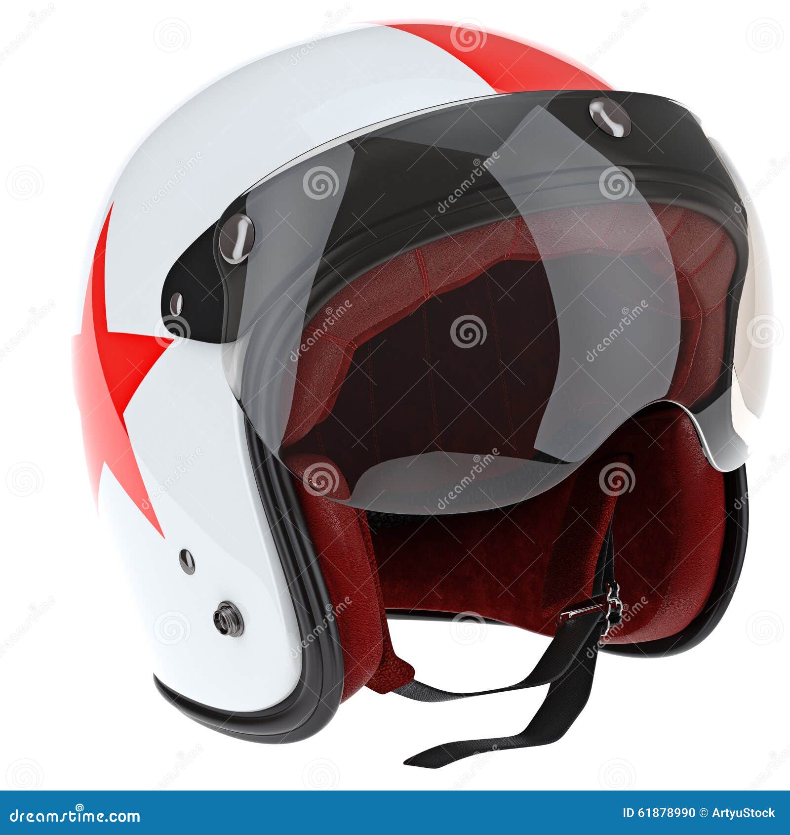 Motorcycle Helmet with Glass Protection Stock Illustration