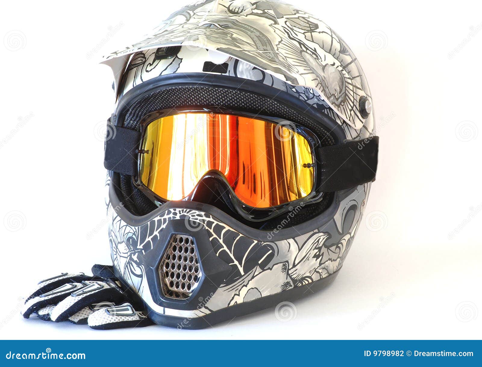 Motorcycle Helmet Goggles Gloves Stock Photo - Image of goggles