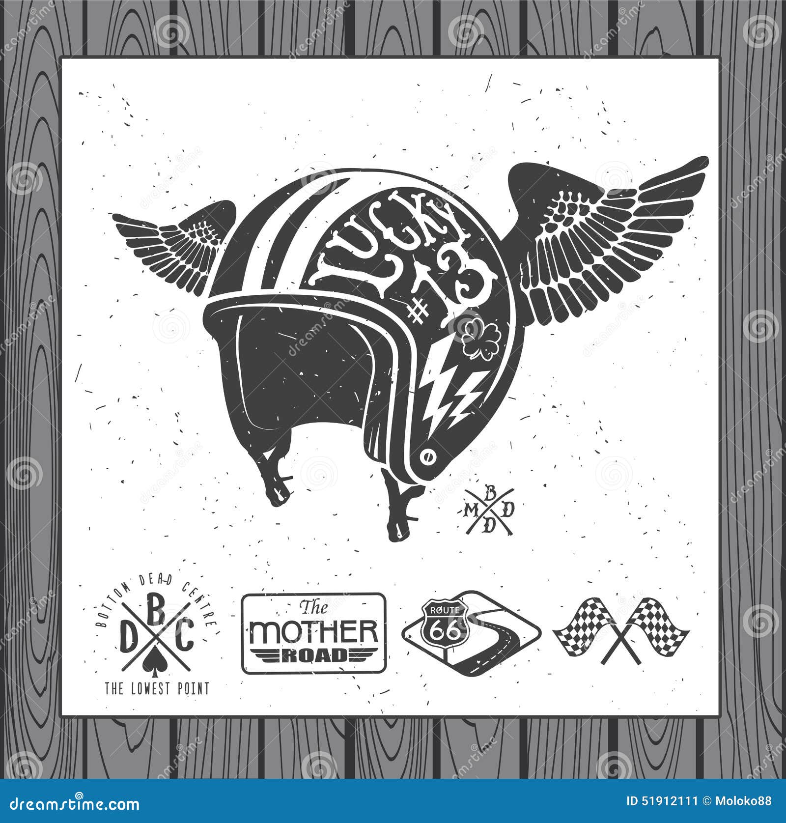 Motorcycle Helmet Stock Vector Illustration Of Logotype 51912111