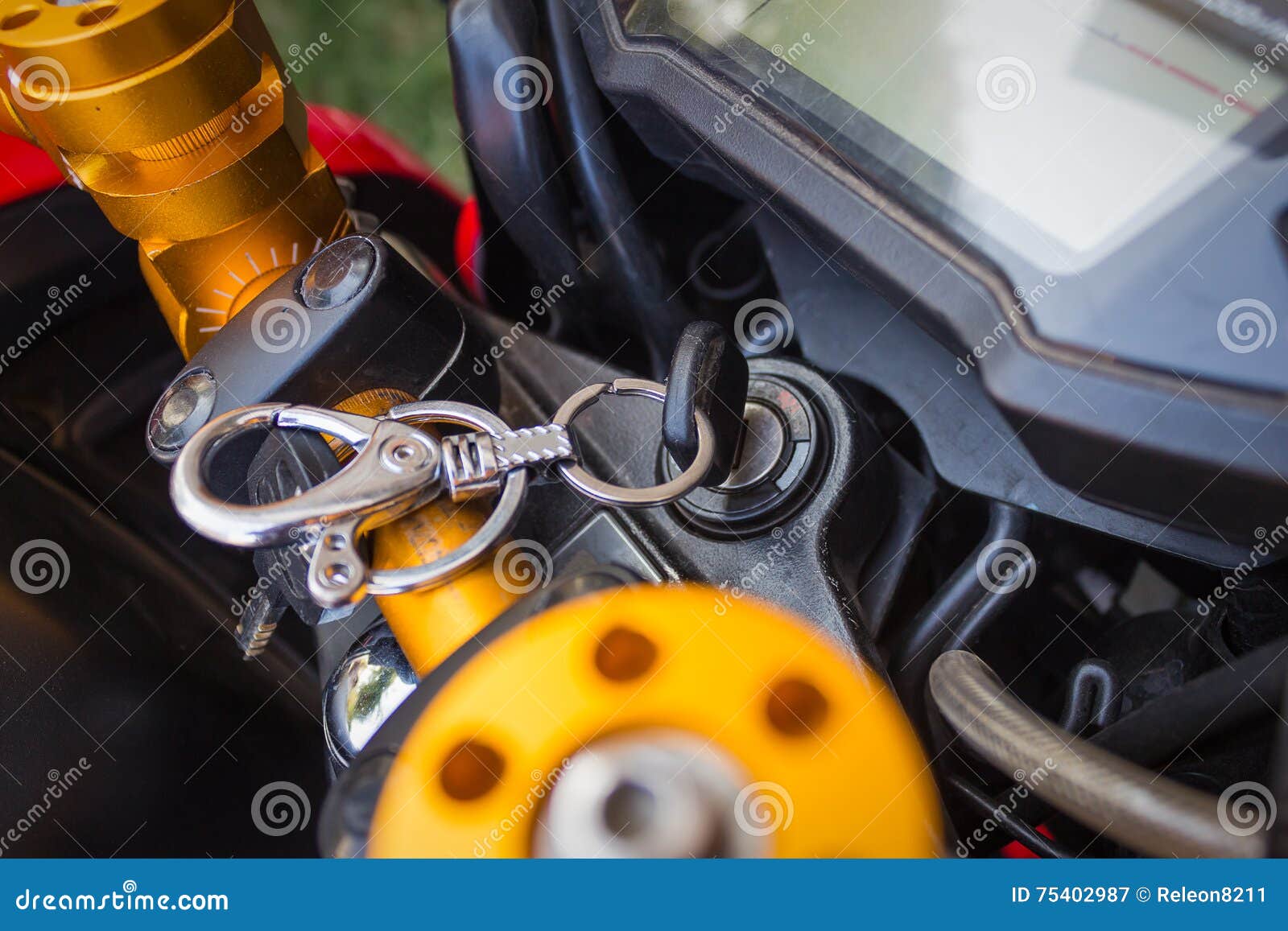 Motorcycle Ignition System With Cylinders And Spark Plugs With Cables. Stock Image