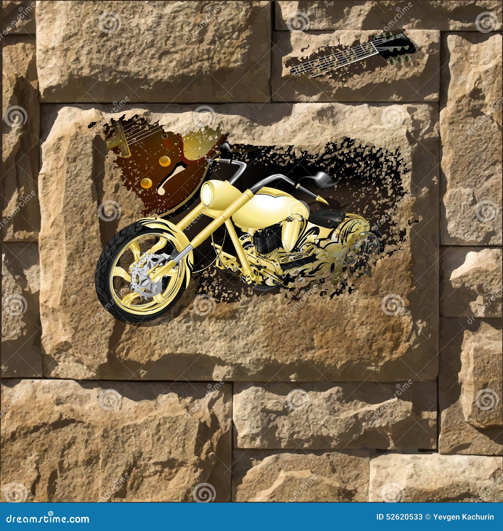 Motorcycle with lightning stock vector. Illustration of schopper 52620533