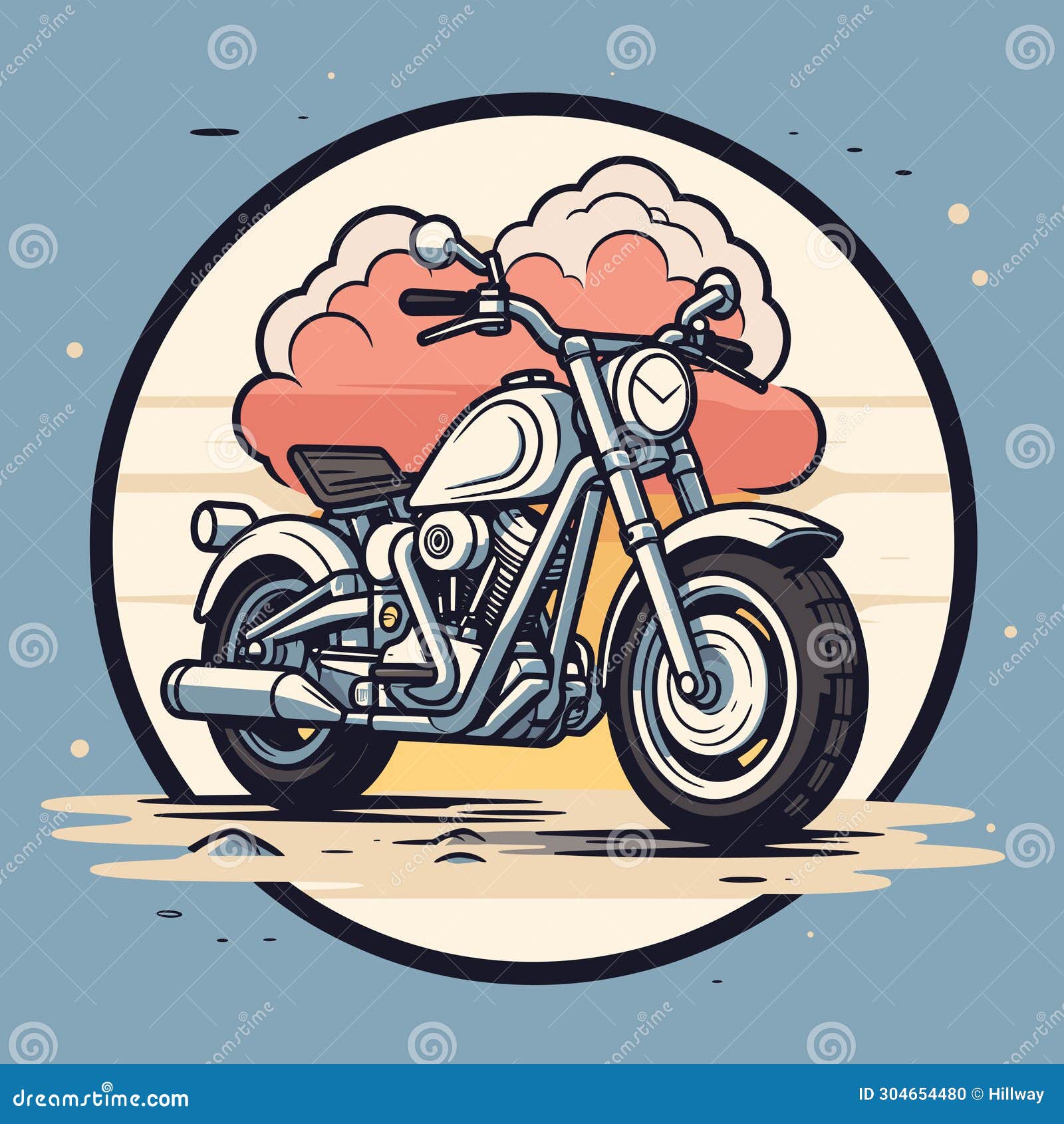 Motorcycle Logo Icon Template Cartoon Vector Illustration Stock Vector