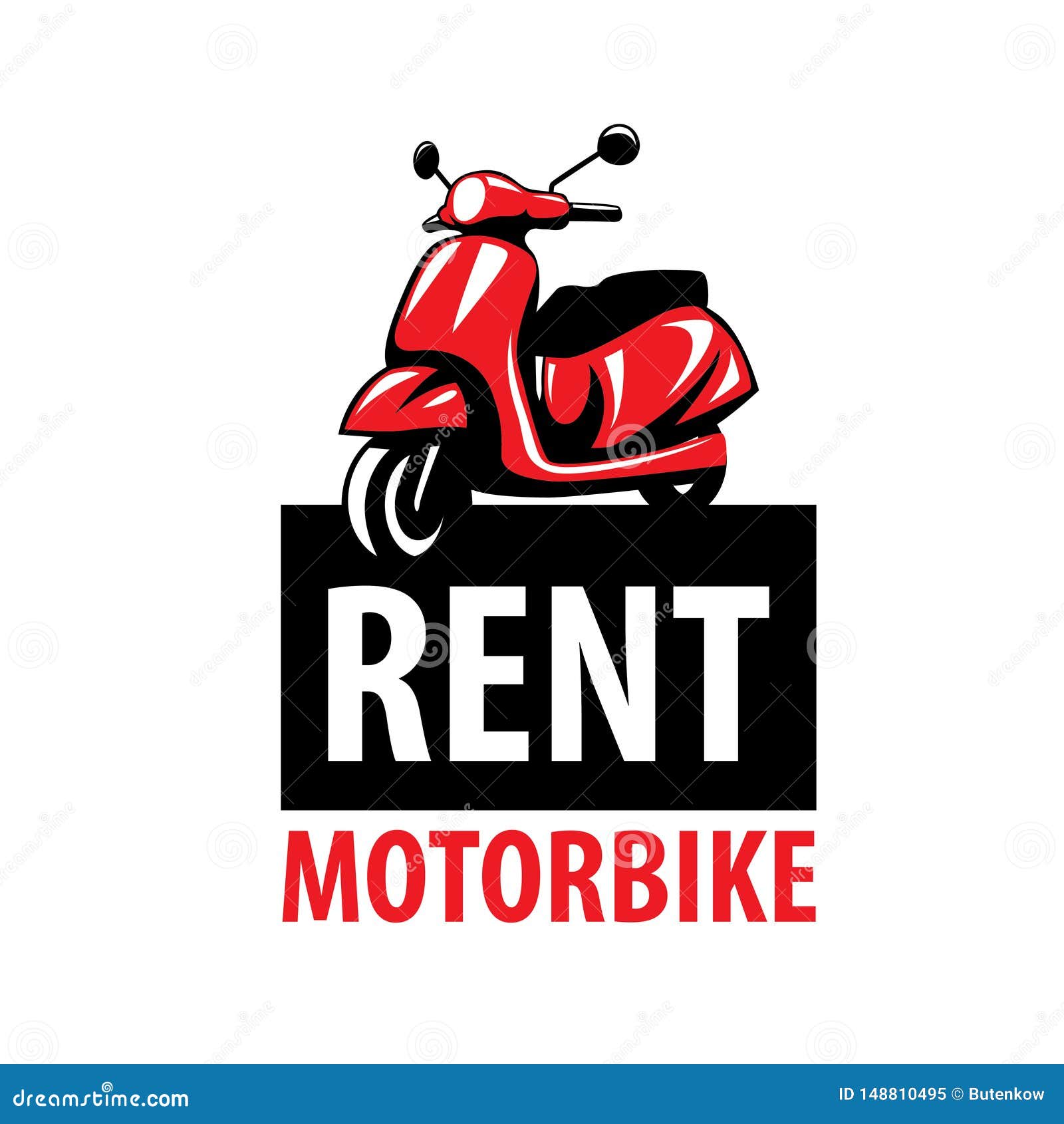Motorcycle Logo for Rent. Vector Illustration on White Background Stock Vector Illustration of
