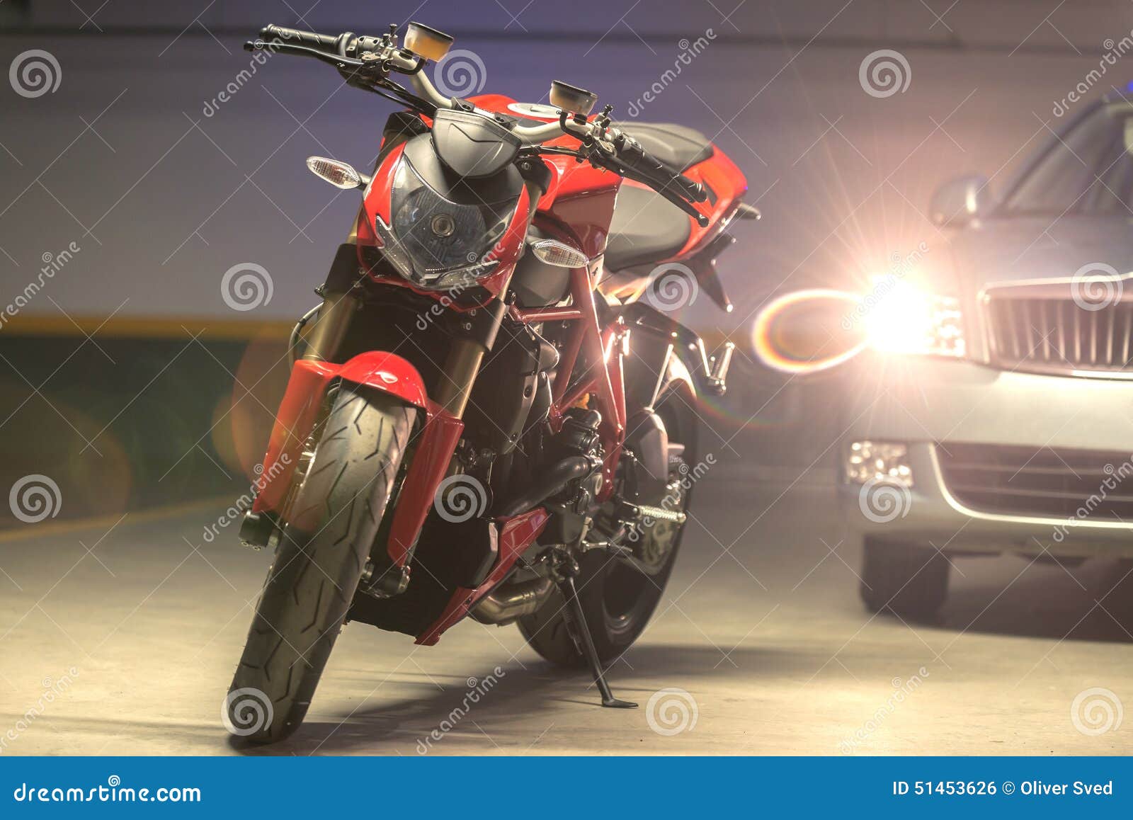Motorcycle Parking in Garage Stock Photo Image of adventure, headlight 51453626