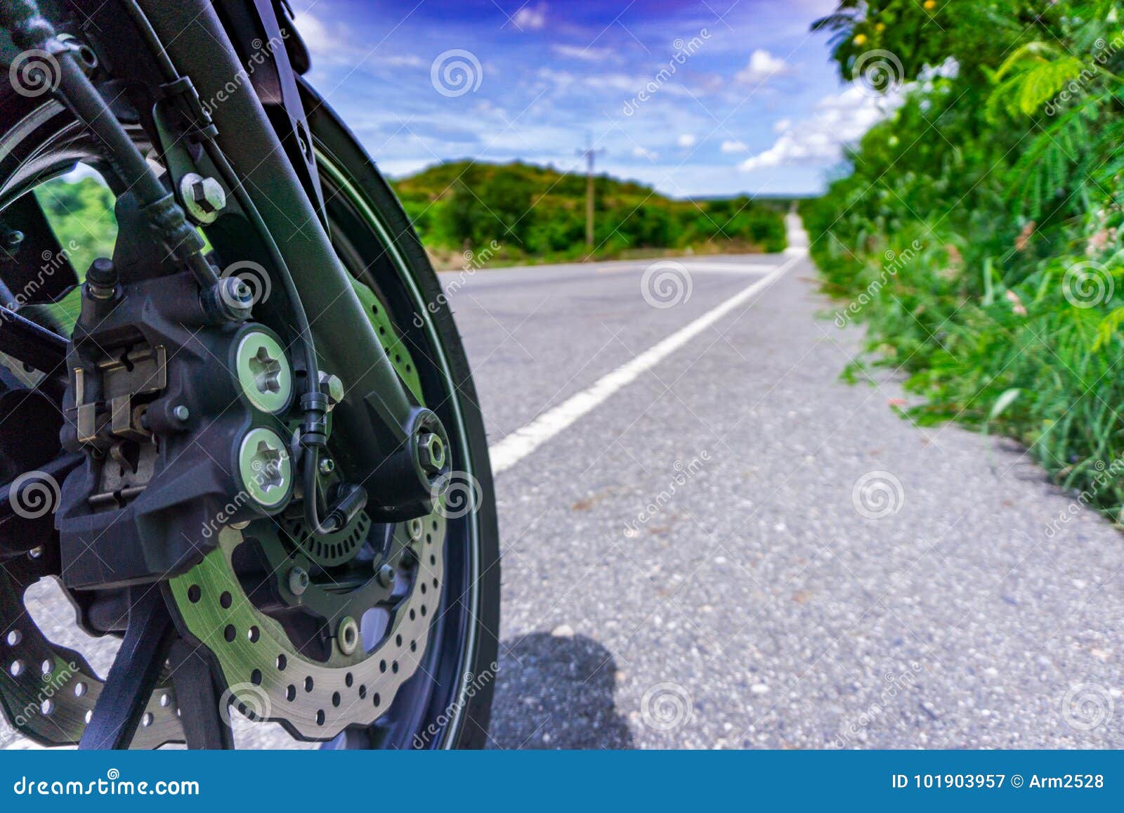 Motorcycle Parking on the Road Stock Image Image of drive, motor 101903957
