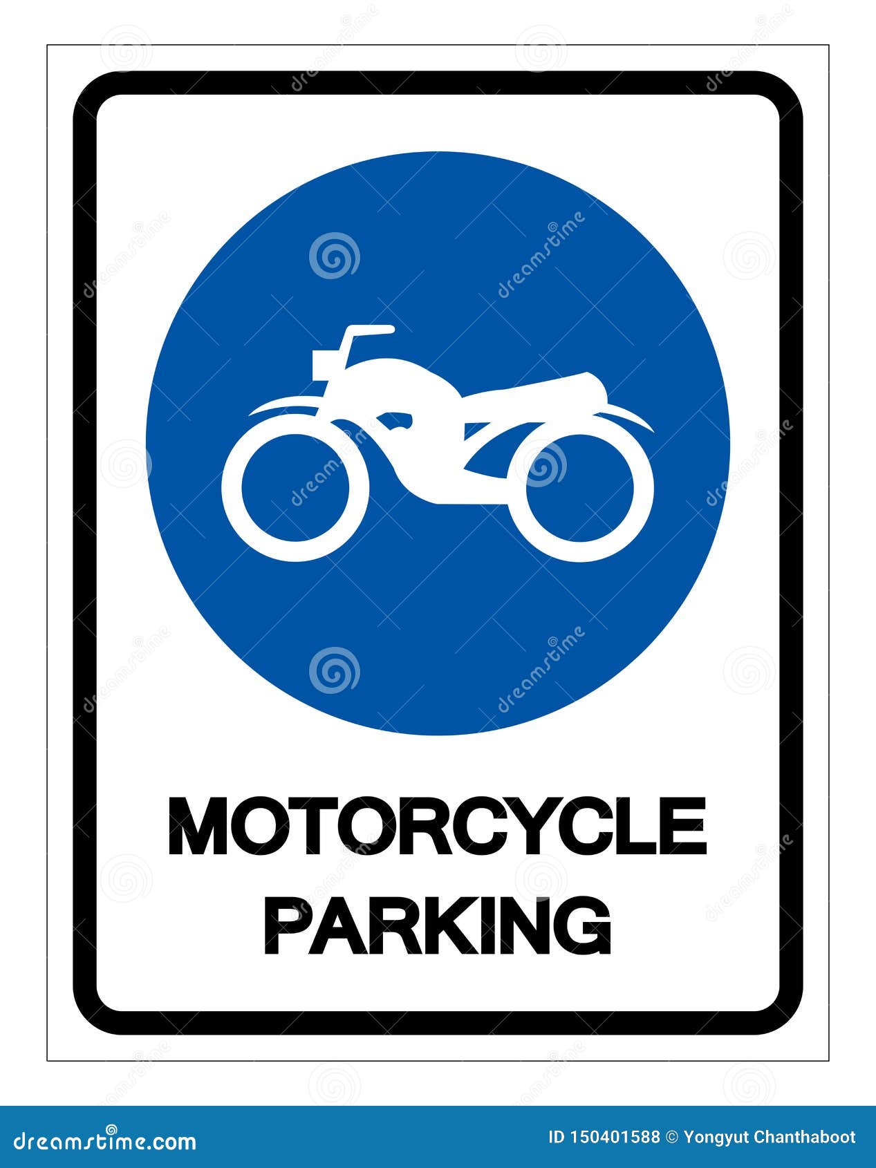 Motorcycle Parking Symbol Sign Isolate On White Background,Vector ...