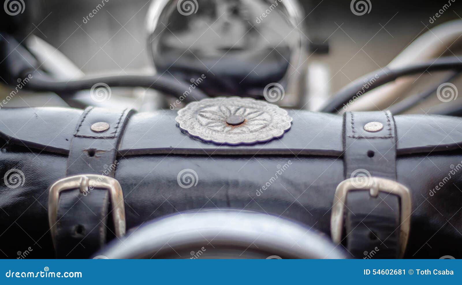 Motorcycle pouch stock image. Image of blur, retro, emblem 54602681