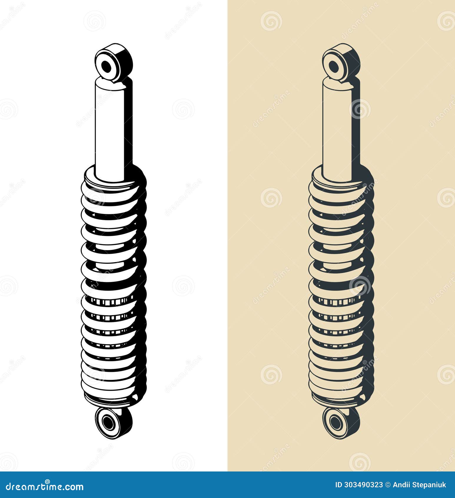 Motorcycle Rear Shock Absorber Suspension Stock Illustration Illustration of repair