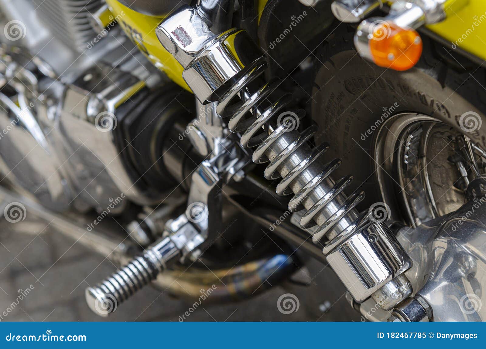 Motorcycle Rear Shock Spring Stock Image Image of equipment, engine