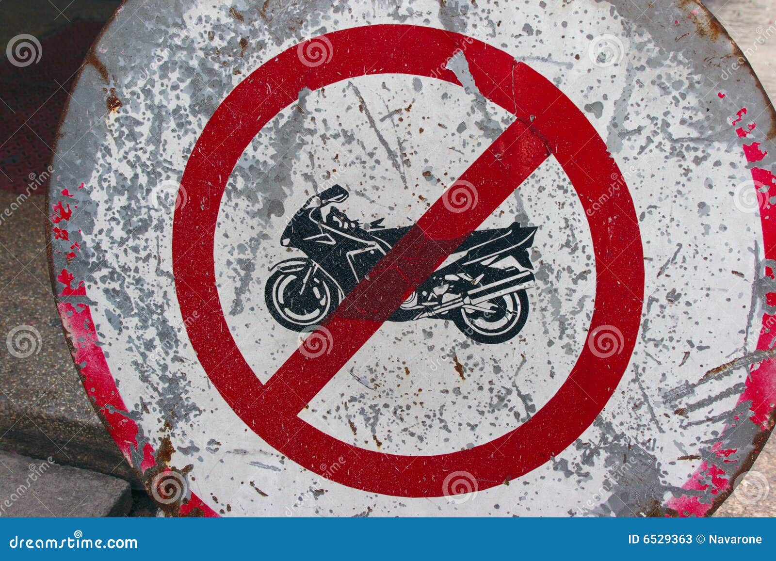 Motorcycle Restriction Sign Stock Image Image of beaten, scratched
