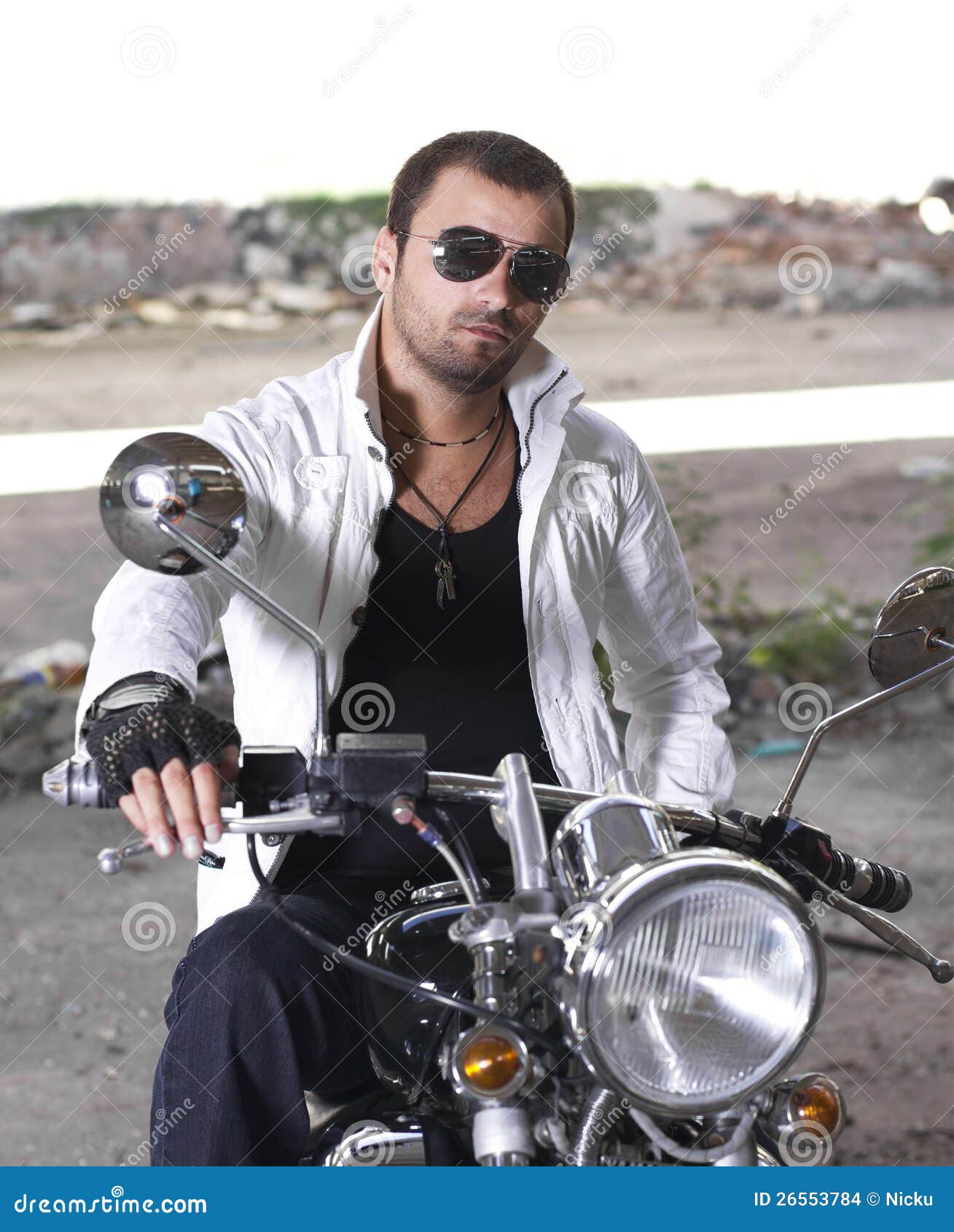 Motorcycle Rider With Sunglasses Stock Photo Image 26553784
