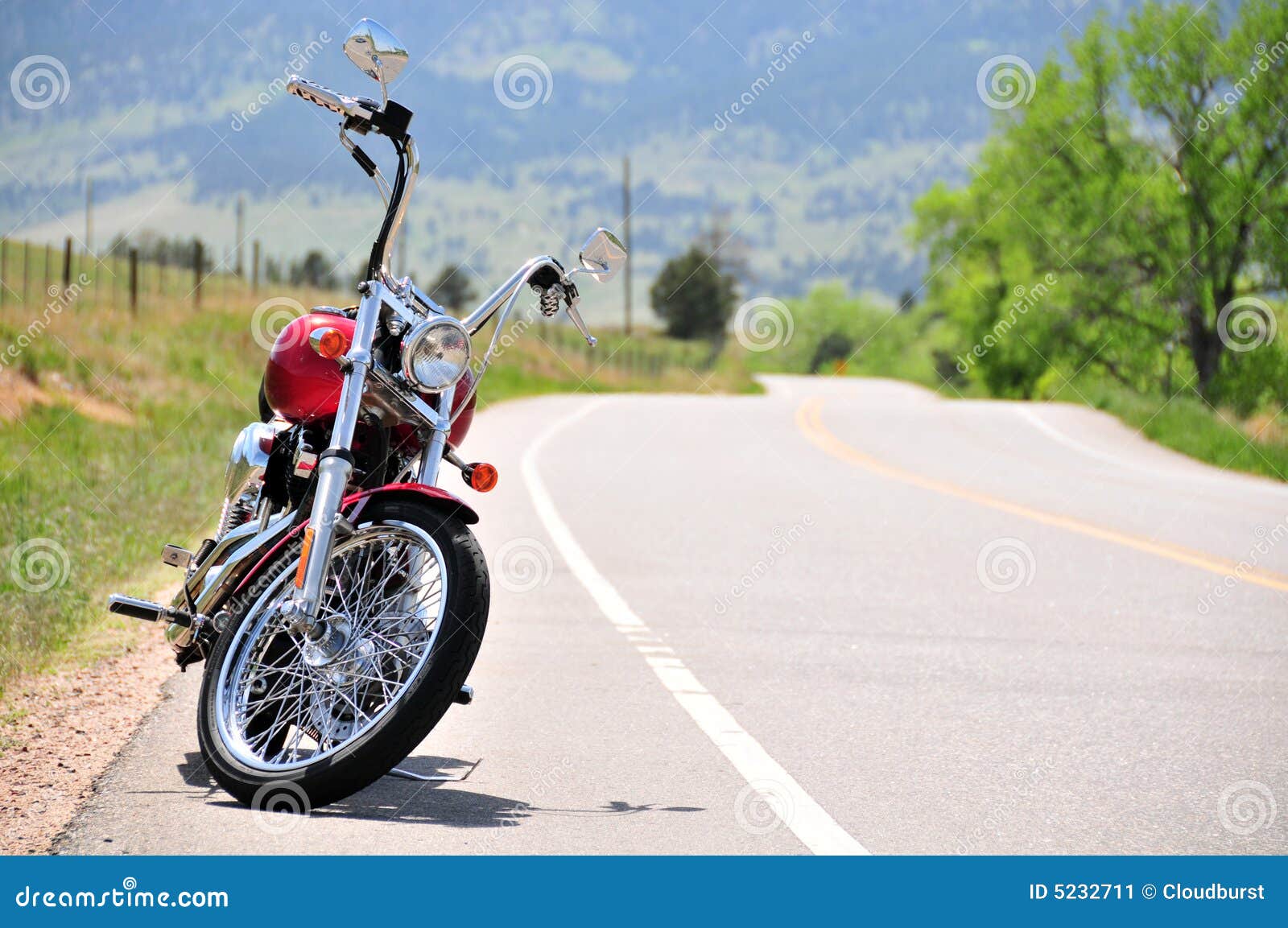 motorcycle on secluded road